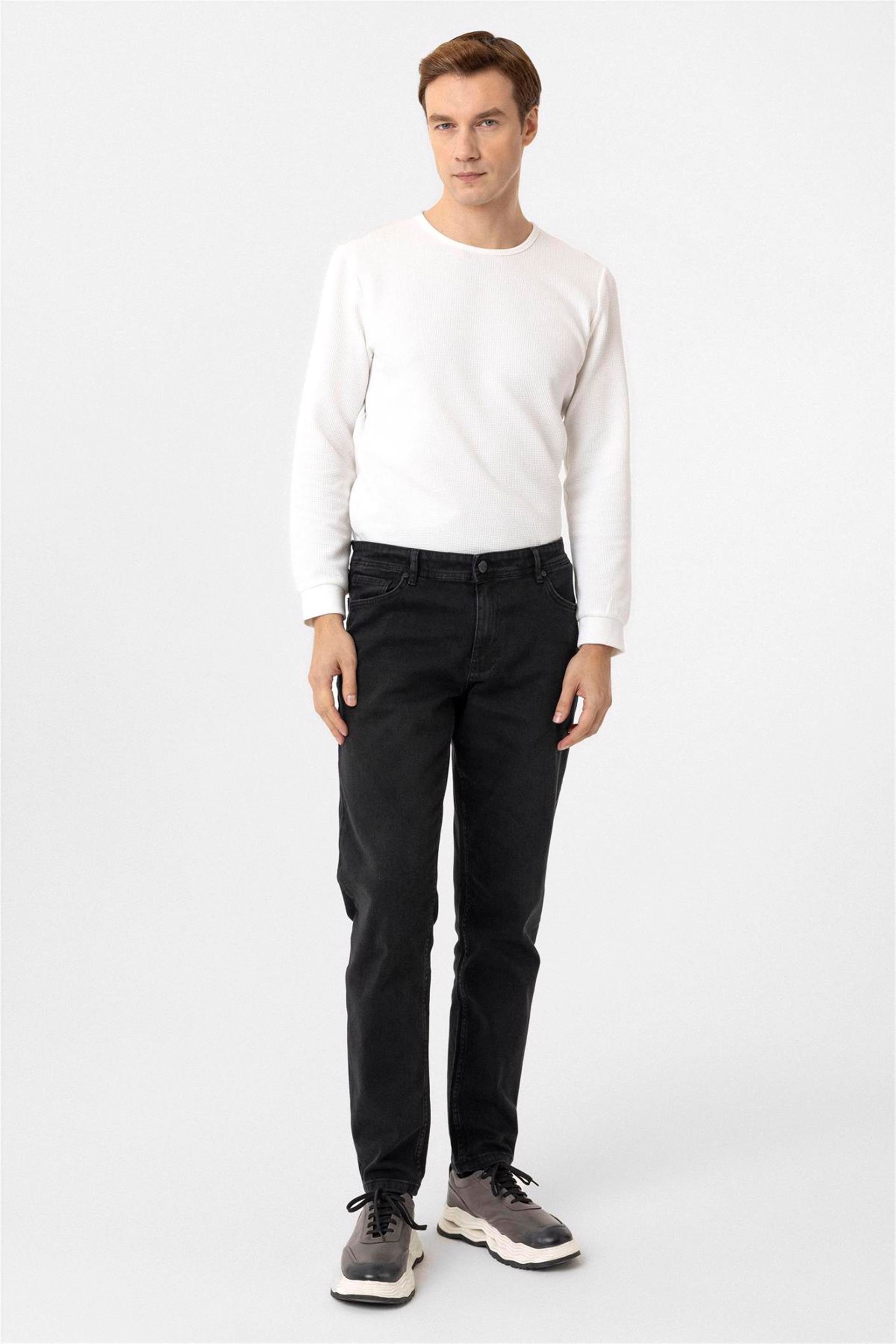 Siyah Regular Denim Pantolon
