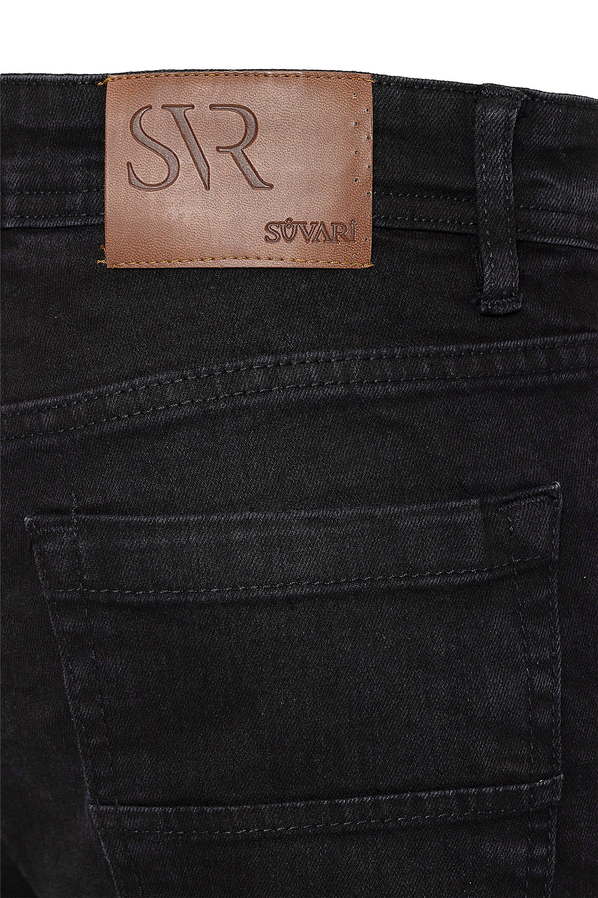 Siyah Regular Denim   Pantolon