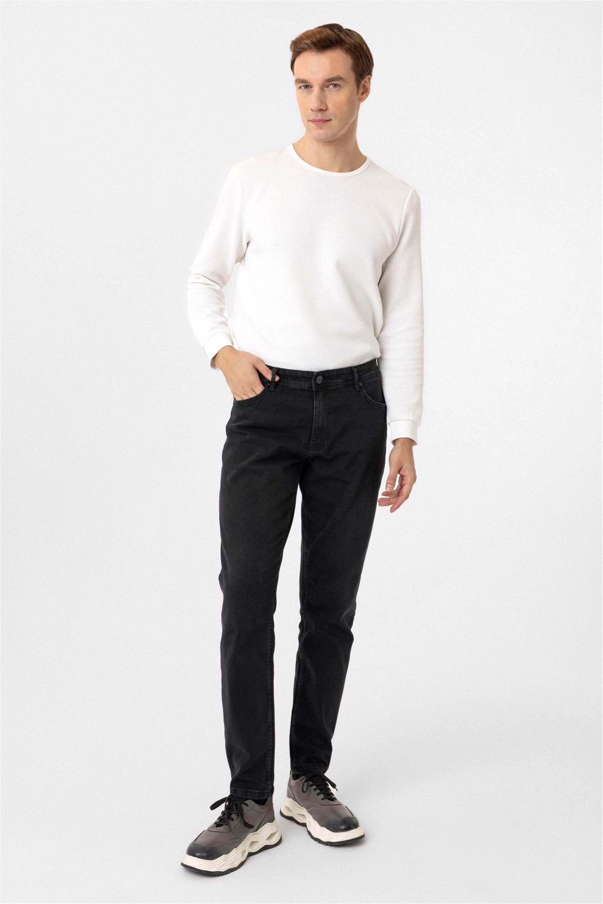 Siyah Regular Denim Pantolon