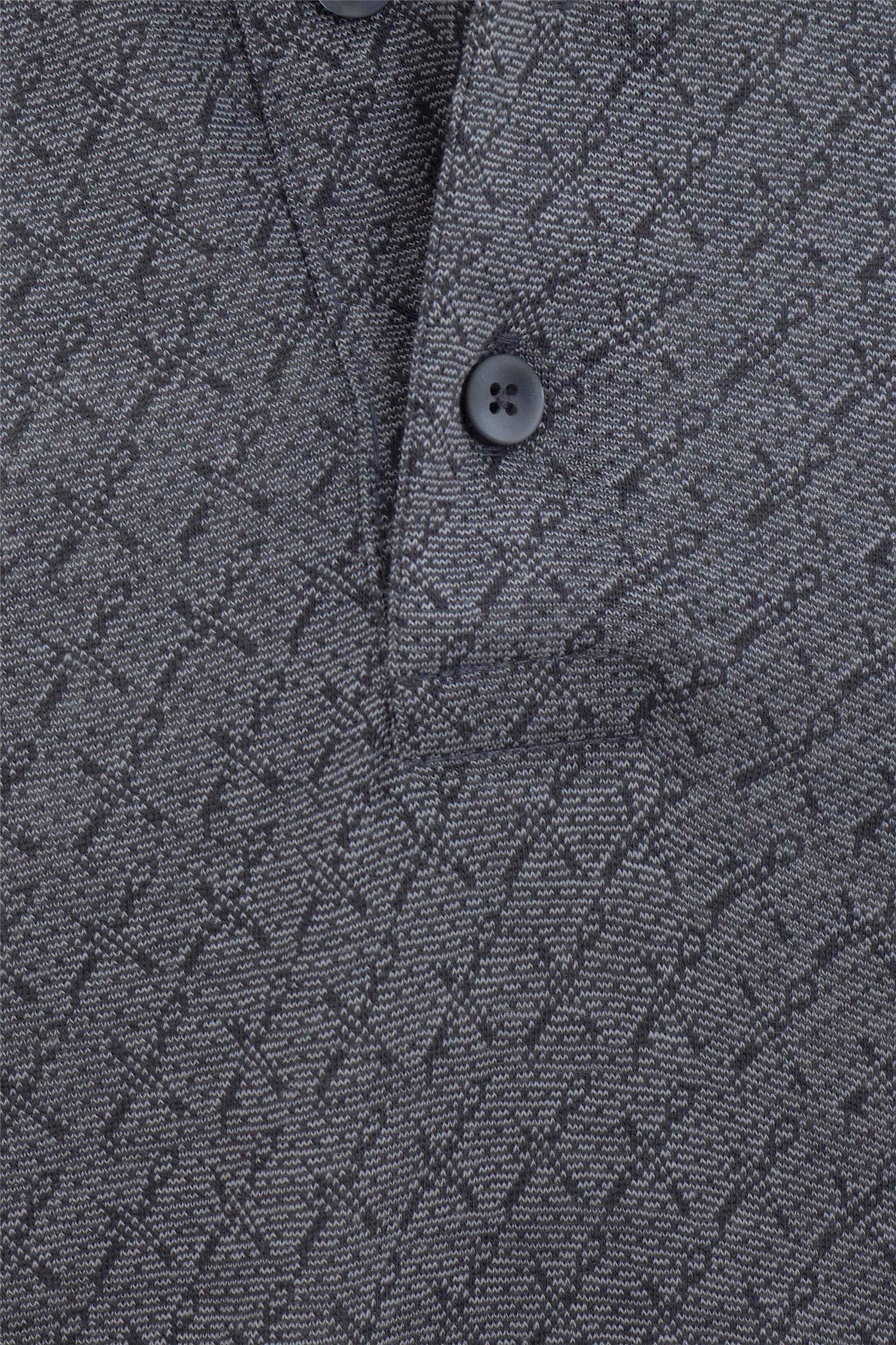 Siyah Regular Desenli Polo Yaka Tişört