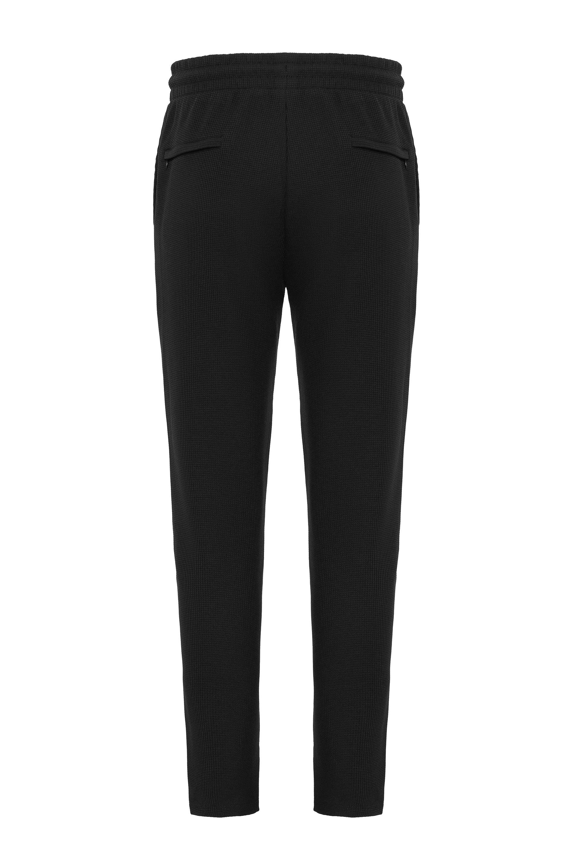 Siyah Regular Düz Jogger Pantolon