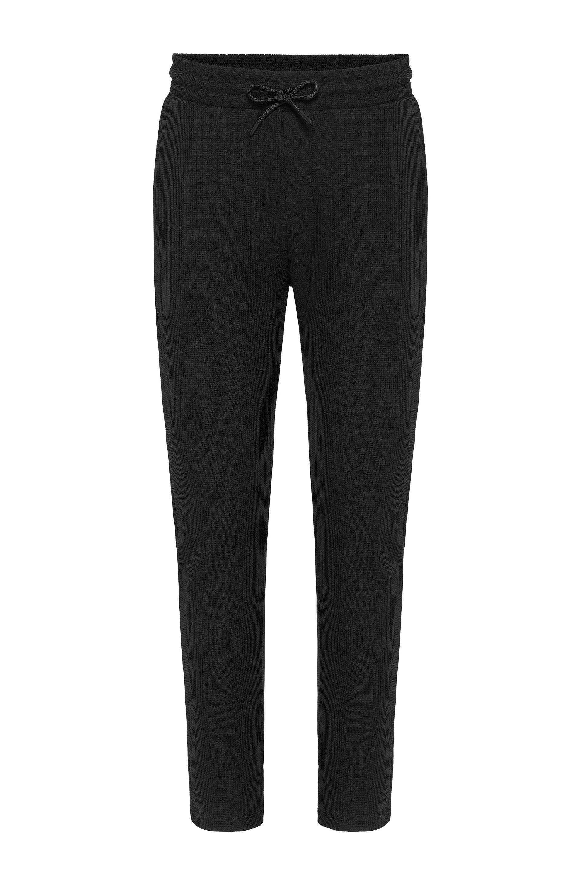 Siyah Regular Düz Jogger Pantolon