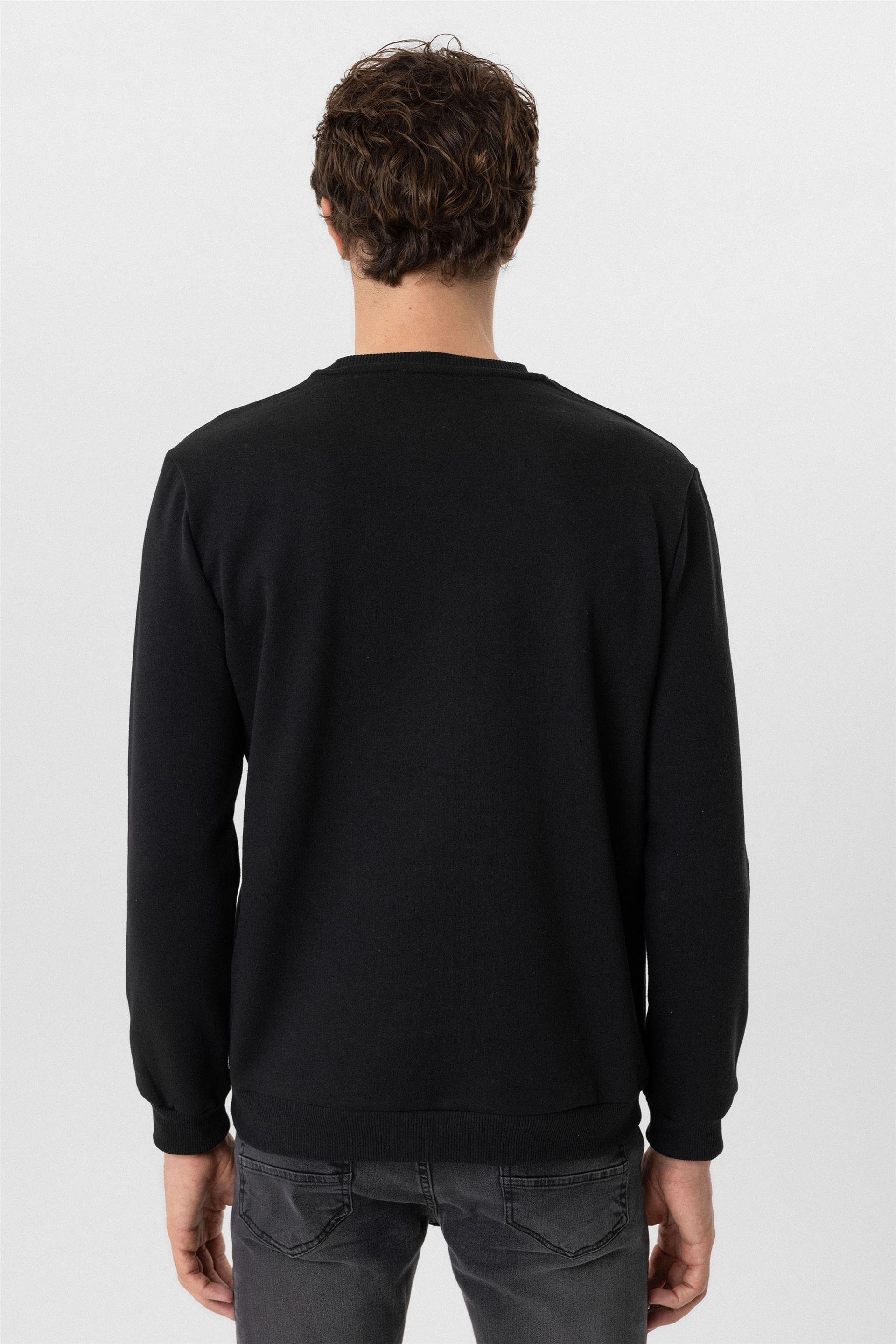 Siyah Regular Düz O Yaka Sweatshirt