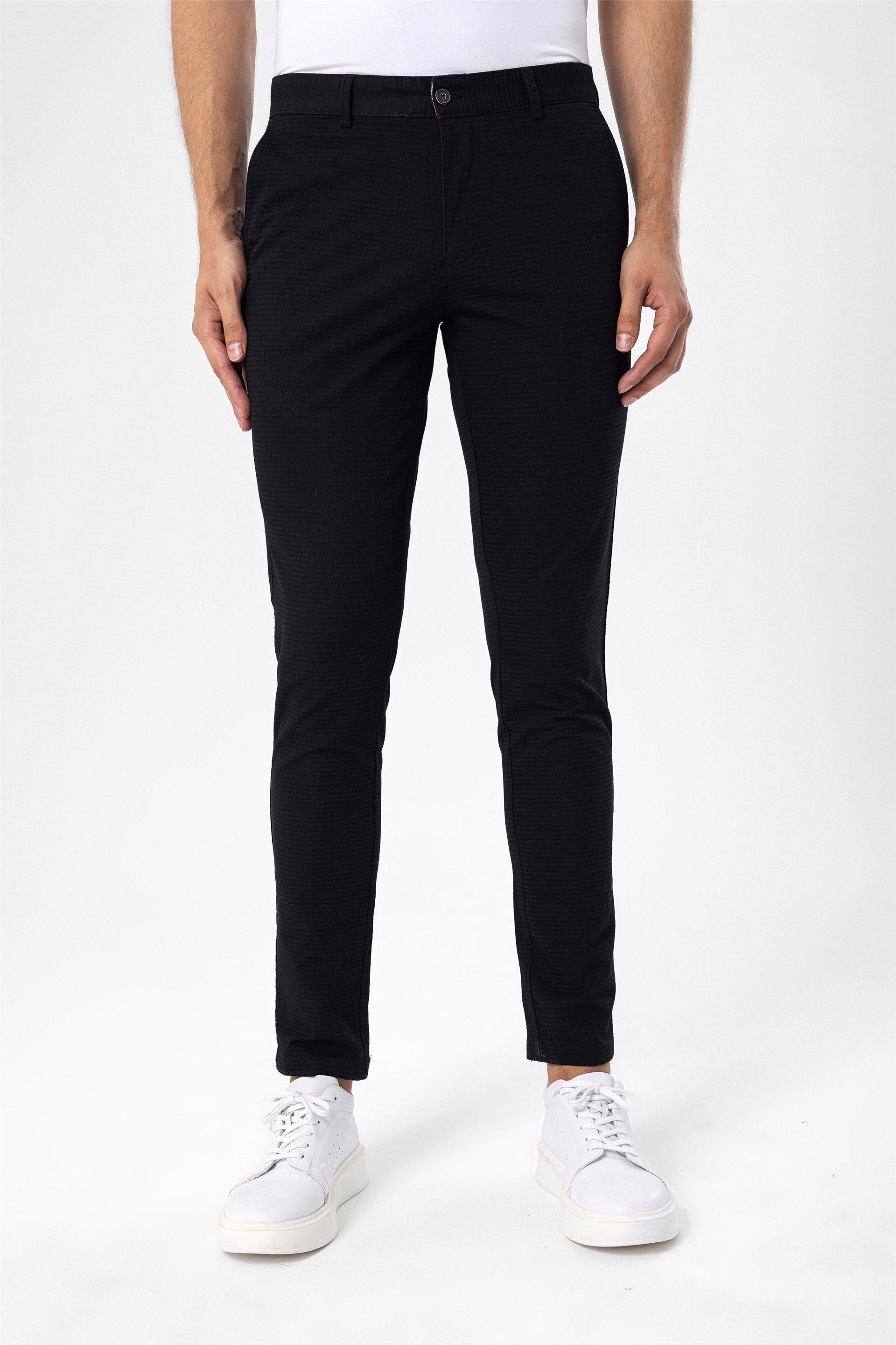 Siyah Slim Armürlü   Pantolon