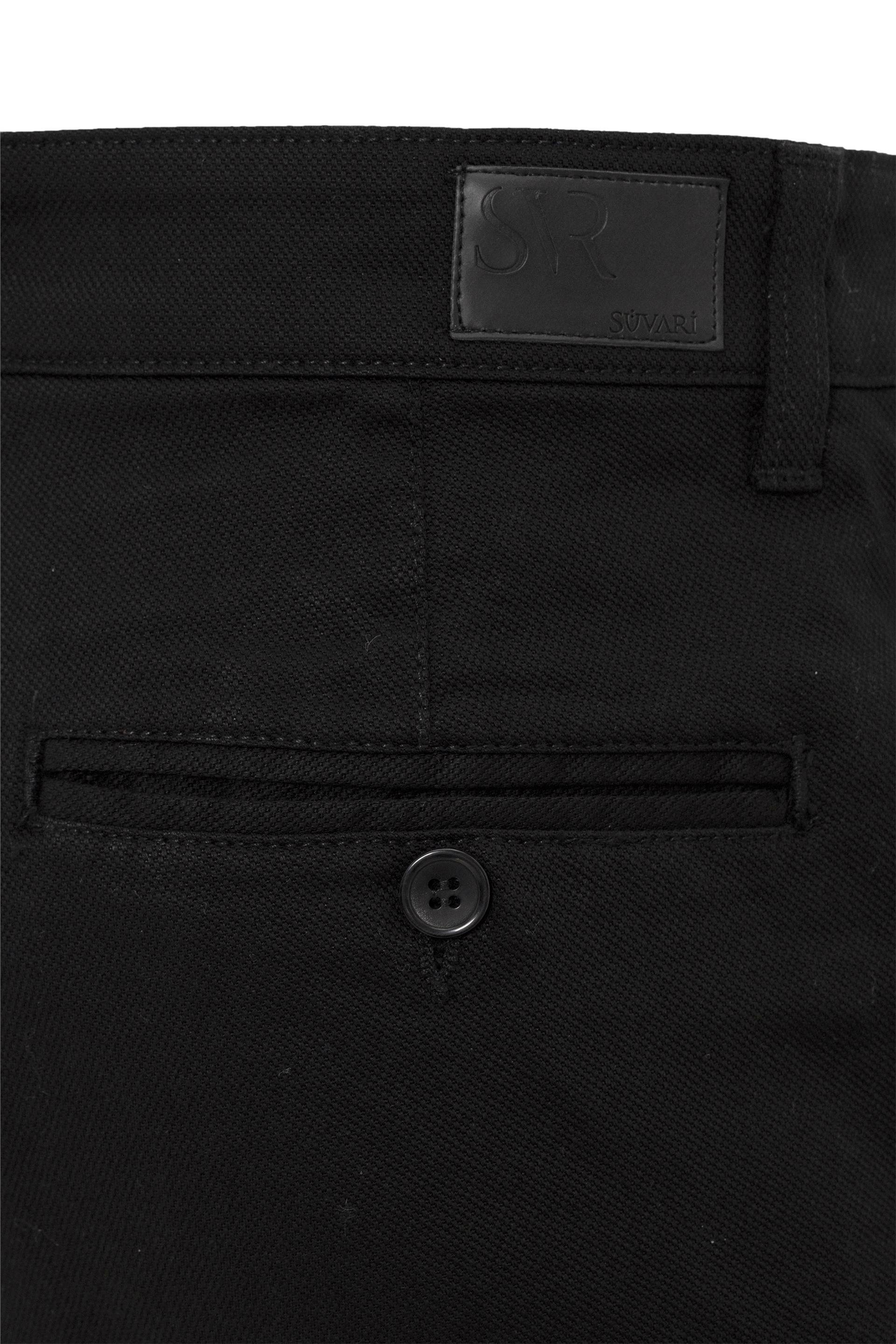 Siyah Slim Armürlü   Pantolon