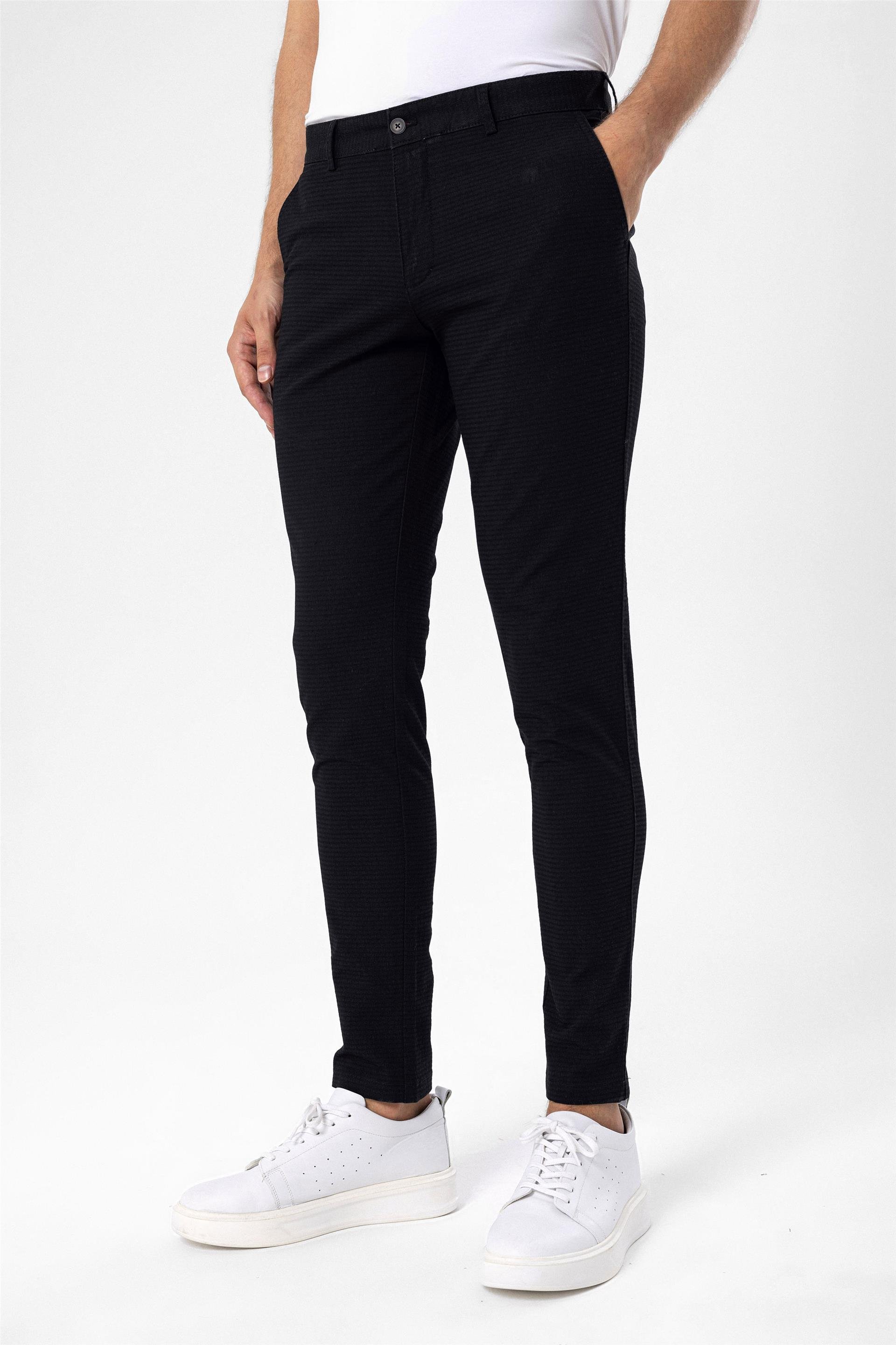 Siyah Slim Armürlü   Pantolon