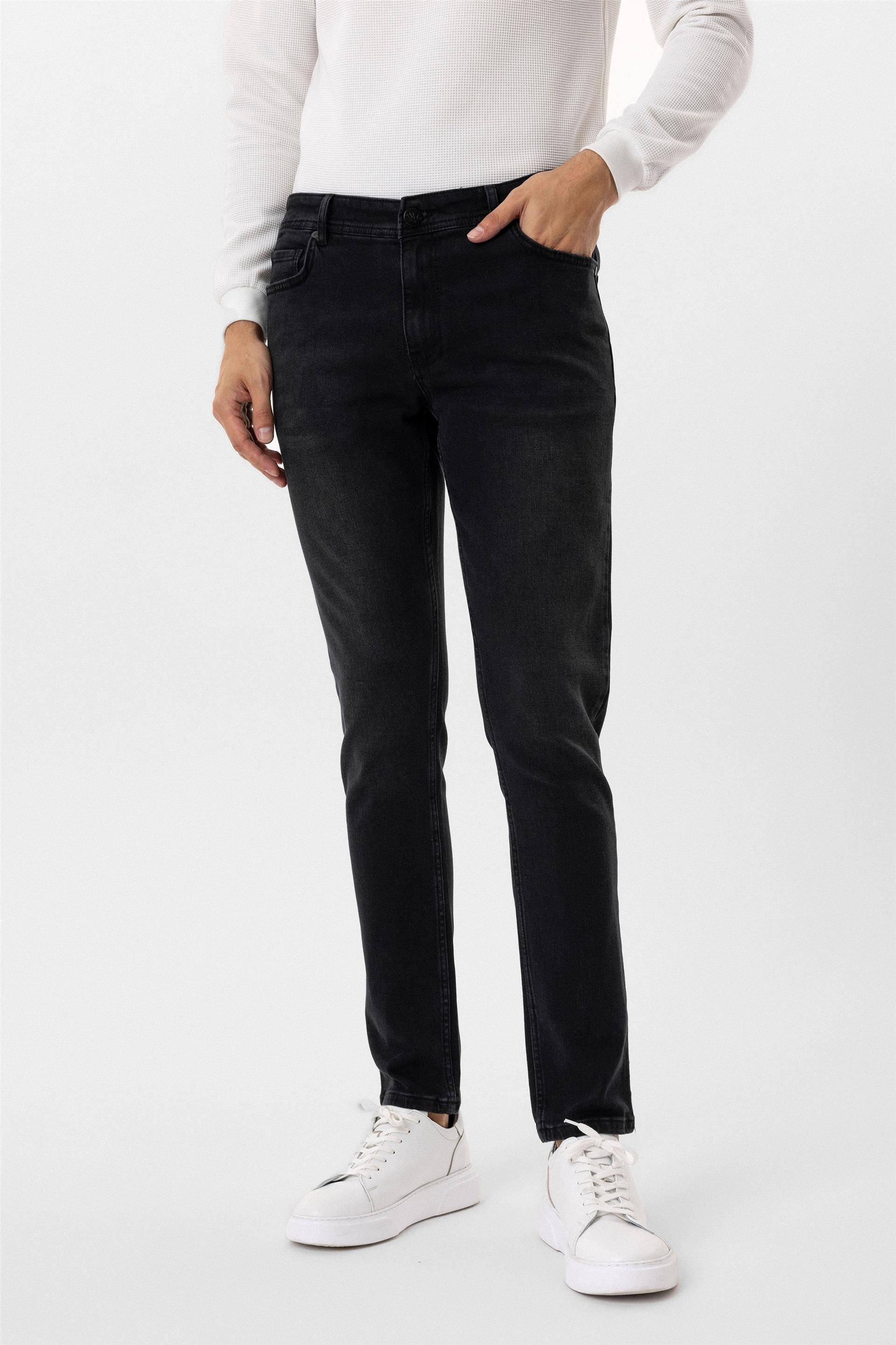 Siyah Slim Denim Pantolon