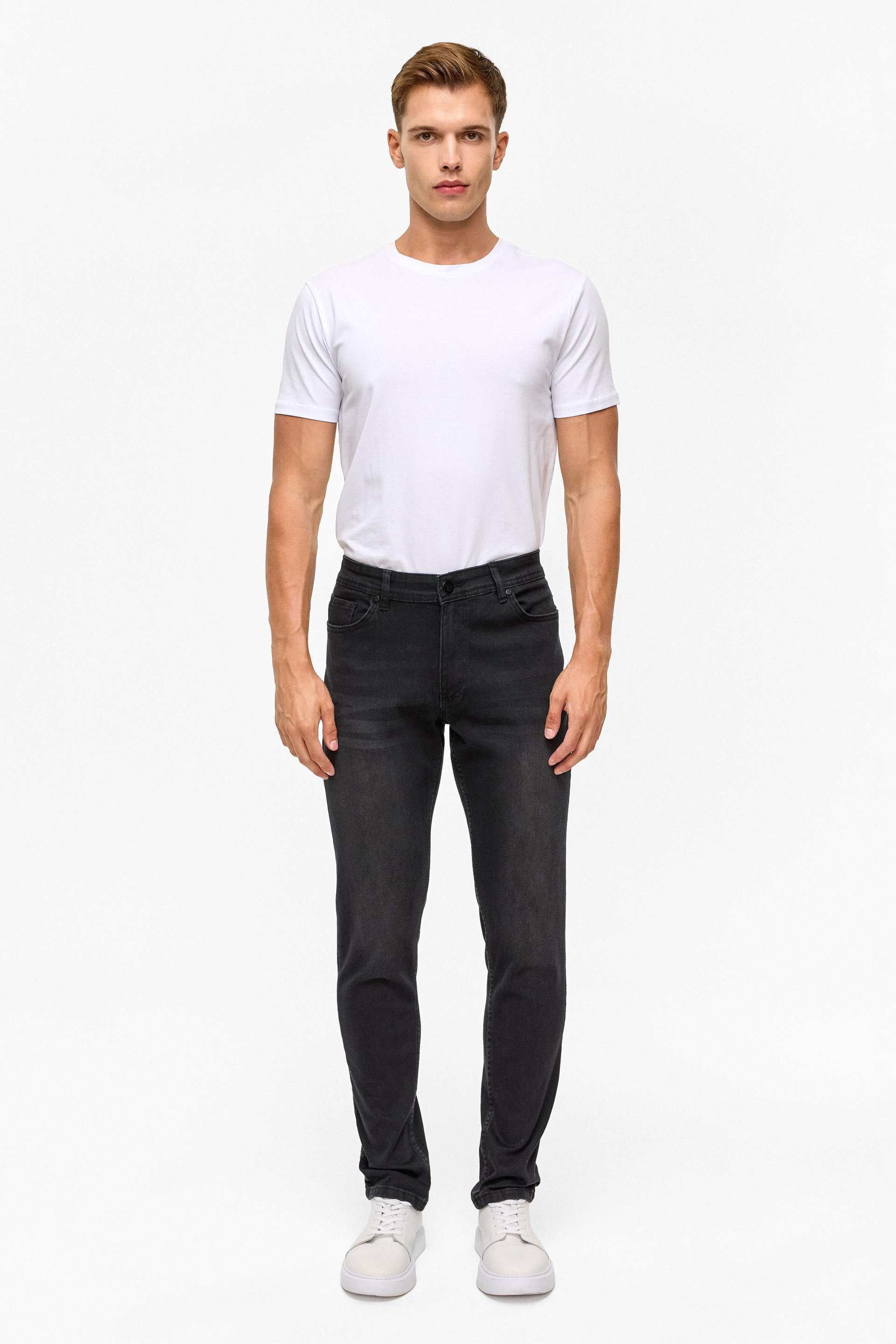 Siyah Slim Denim Pantolon