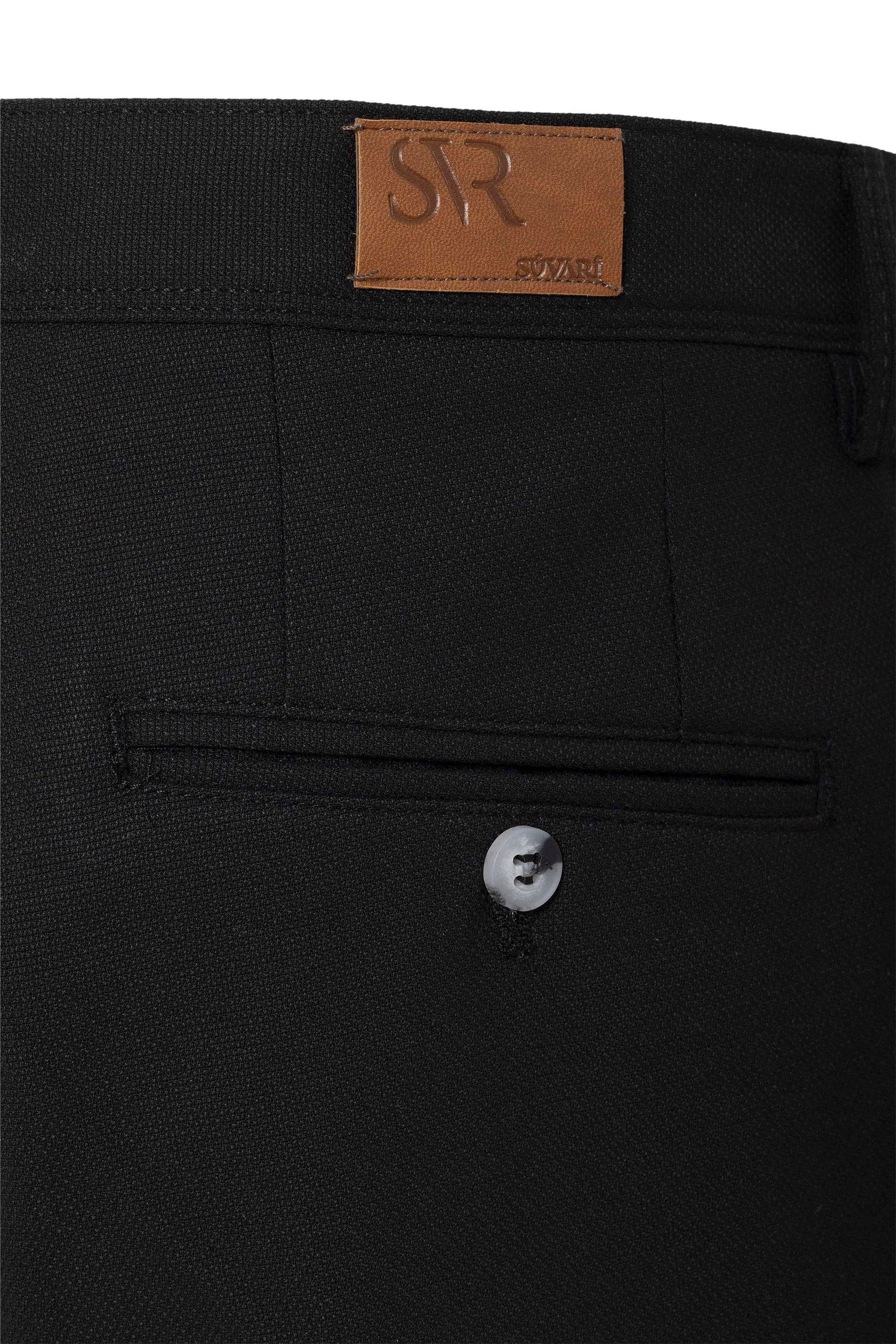 Siyah Slim Desenli Pantolon