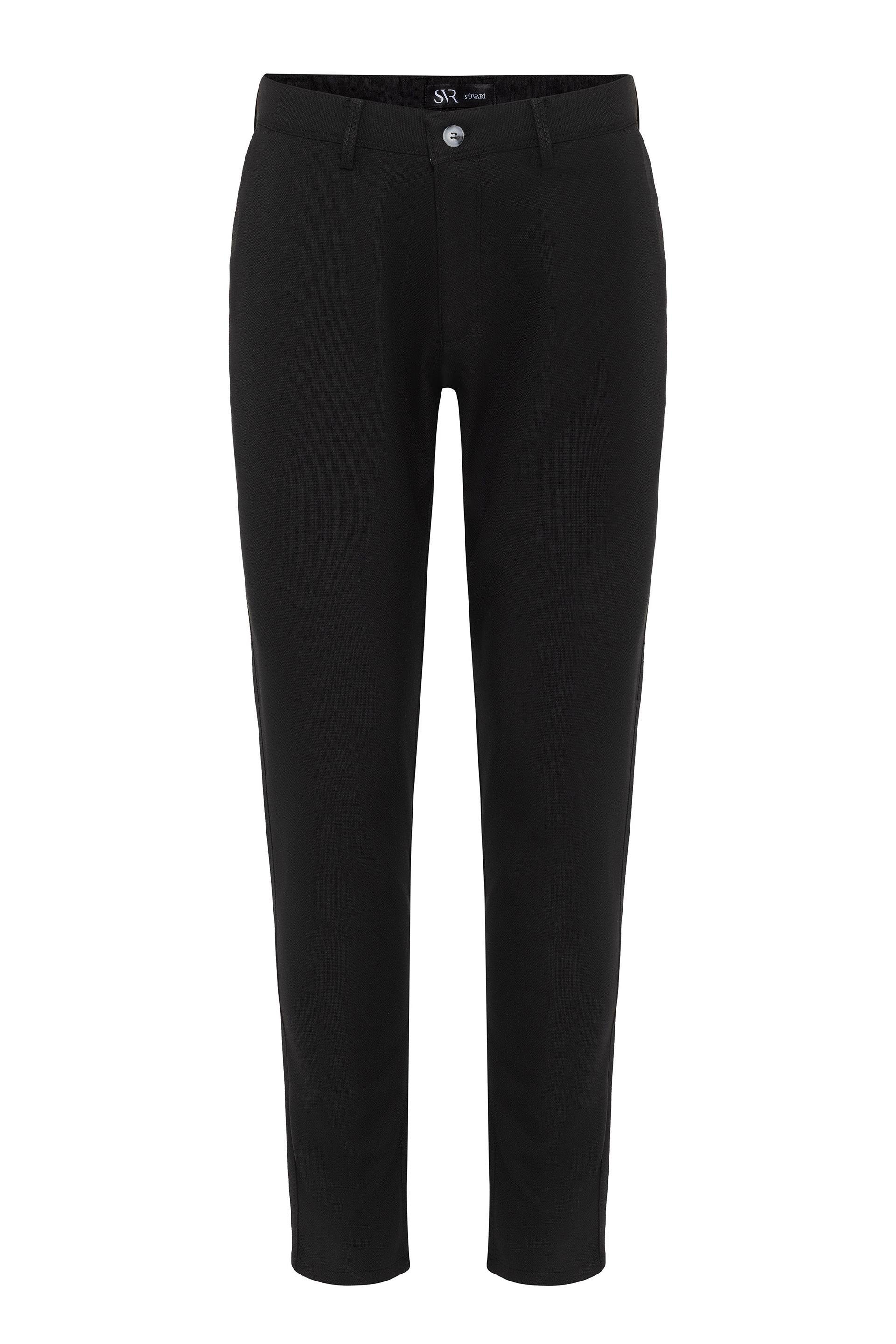 Siyah Slim Desenli Pantolon