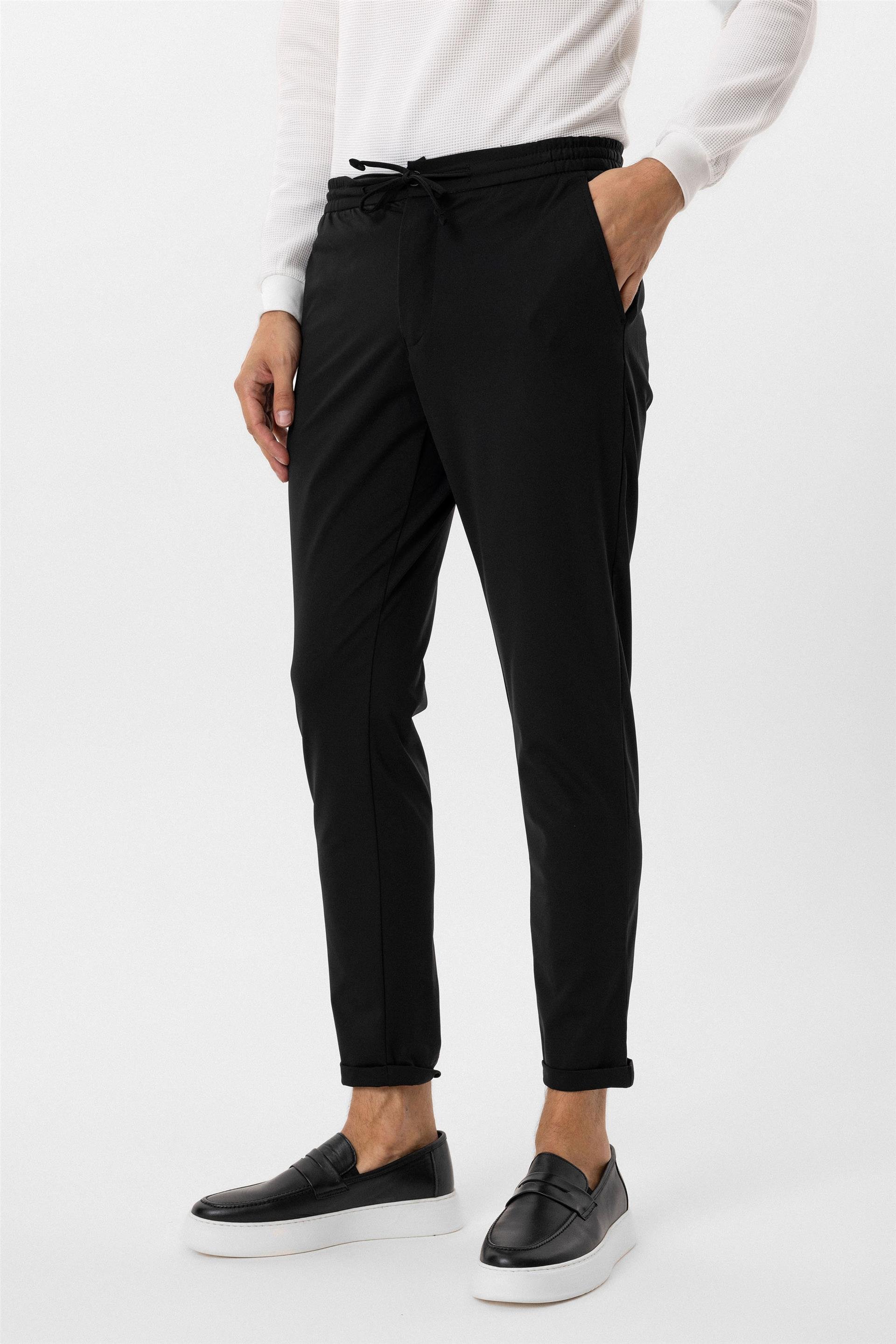Siyah Slim Düz Jogger Pantolon