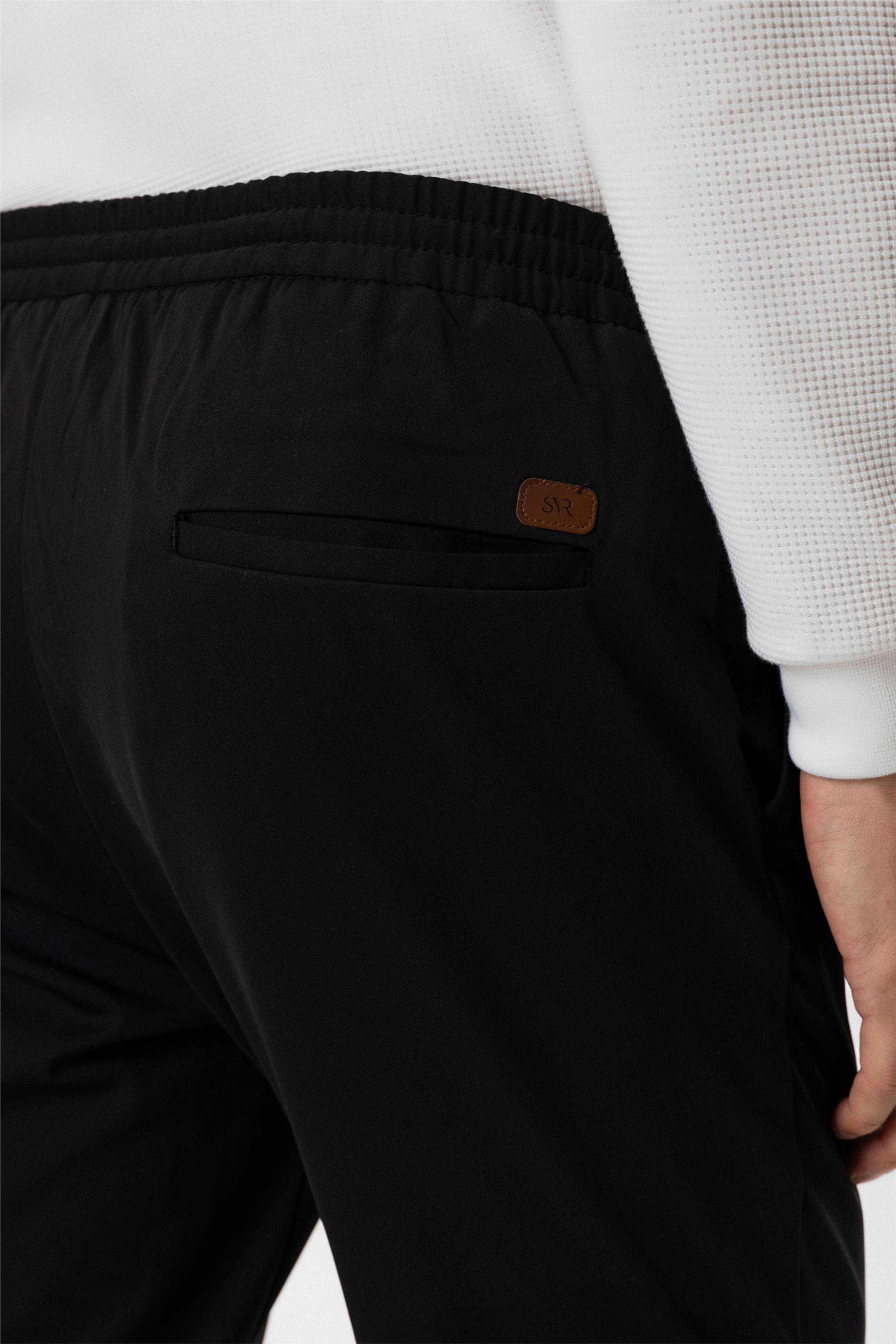 Siyah Slim Düz Jogger Pantolon