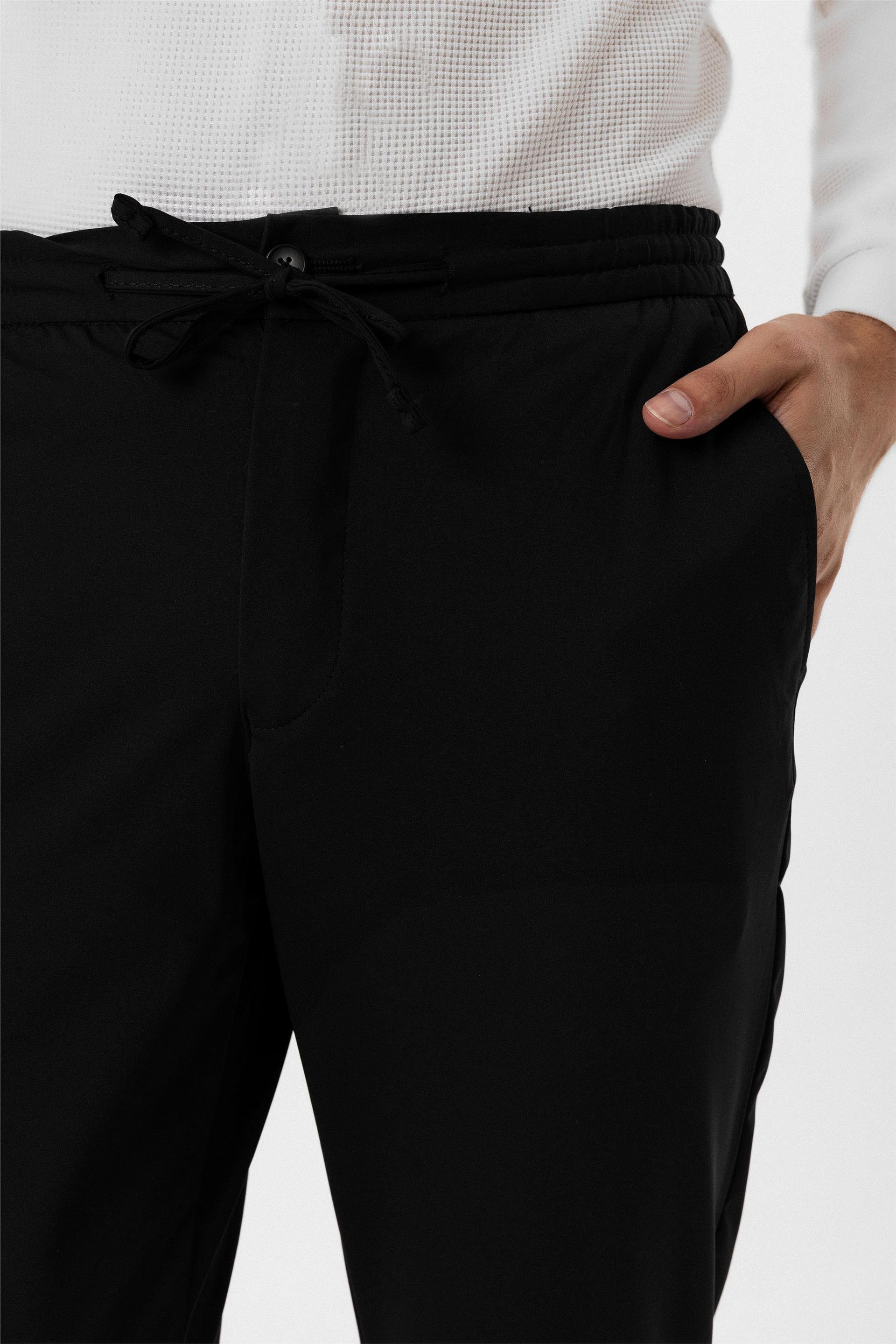 Siyah Slim Düz Jogger Pantolon