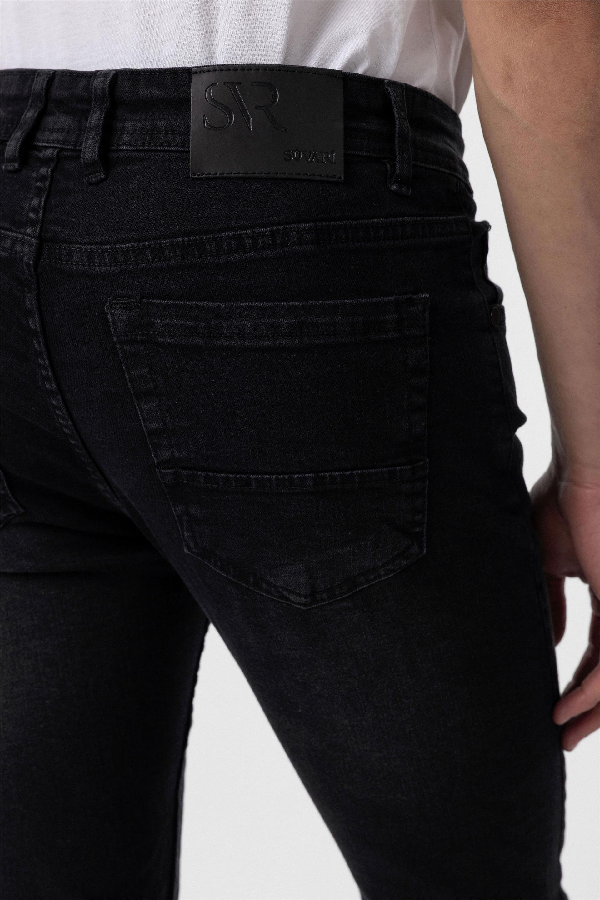 Siyah Süper Slim Düz Pantolon