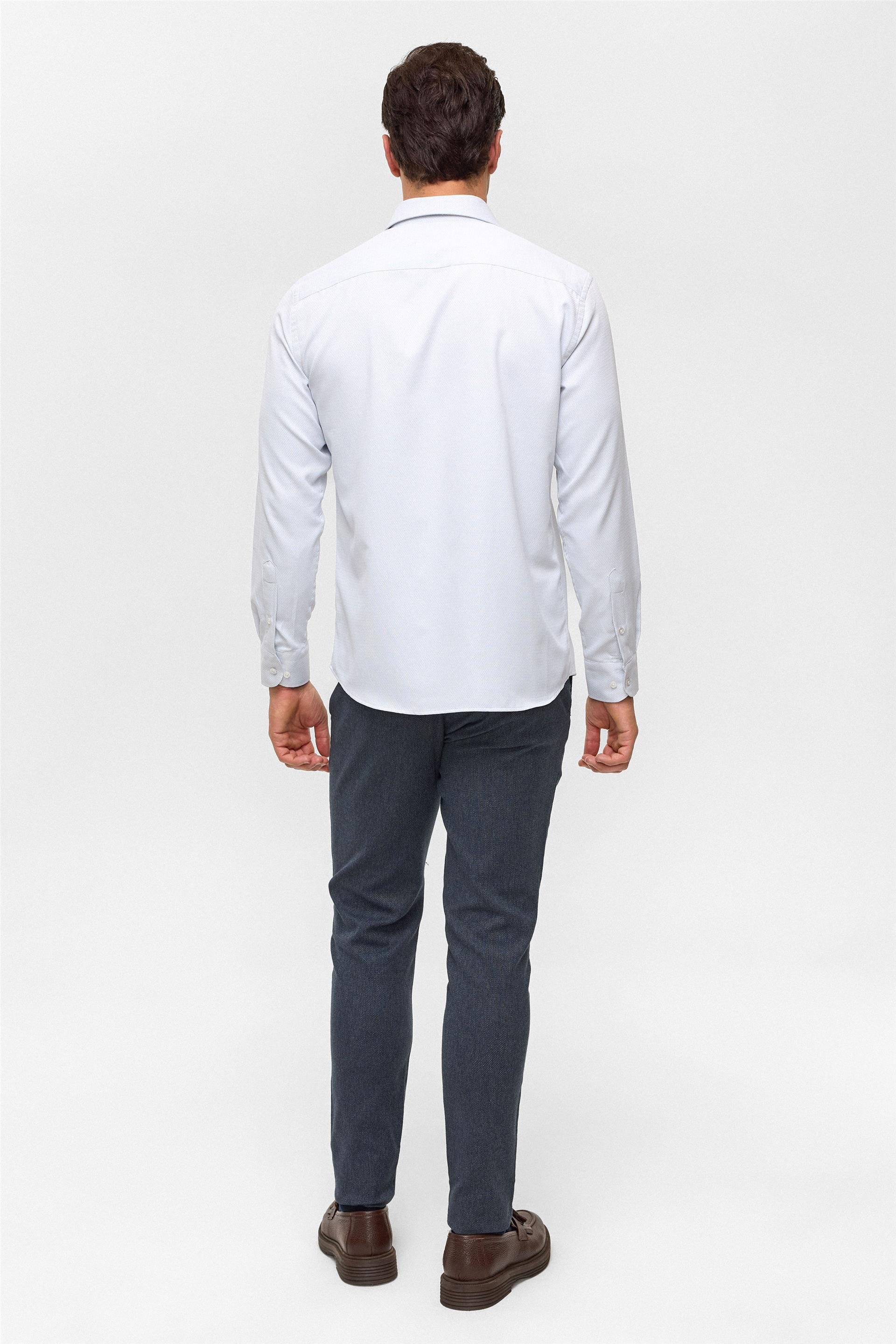 Taş Slim Armürlü Klasik Yaka Gömlek