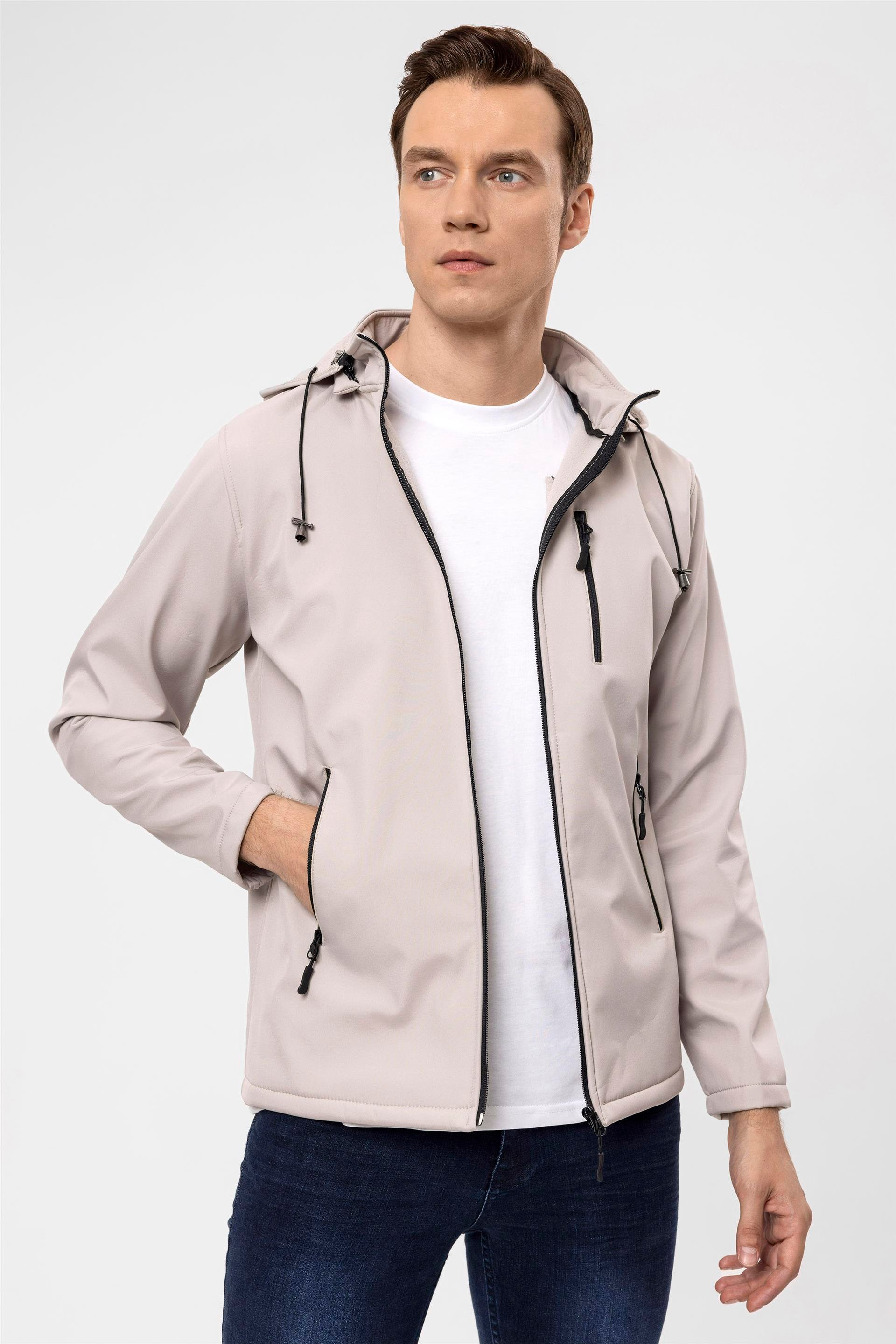 Taş  Slim Düz   Mont