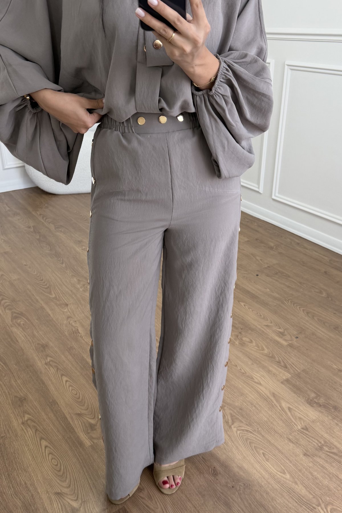 KUŞGÖZLÜ DETAYLI PANTOLON TAKIM 