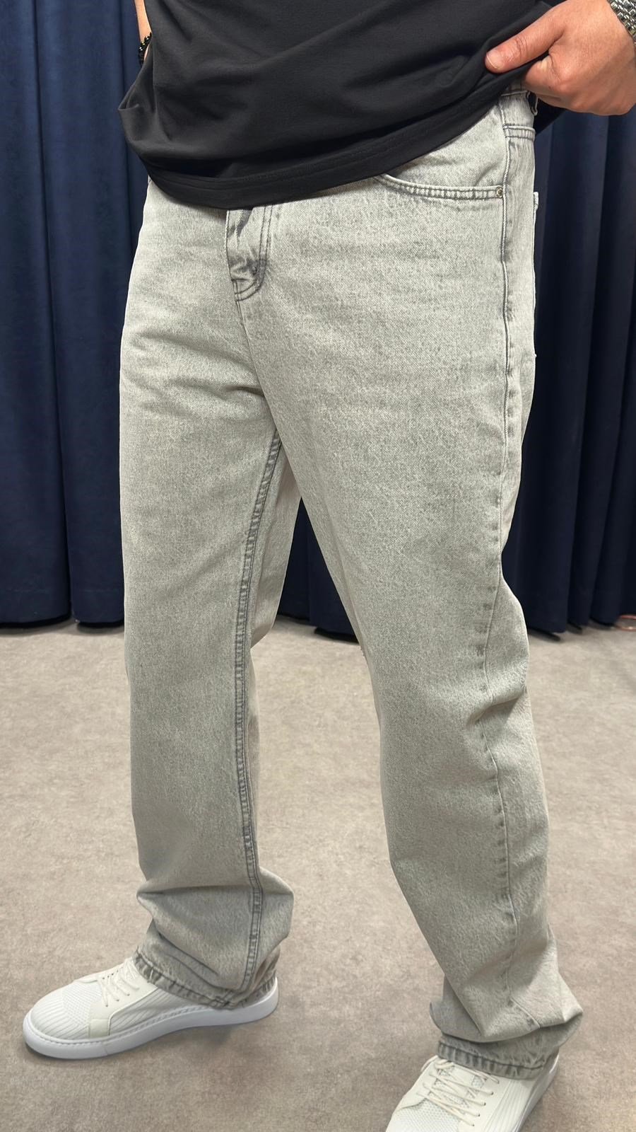 Baggy Kot Pantolon Açık Gri