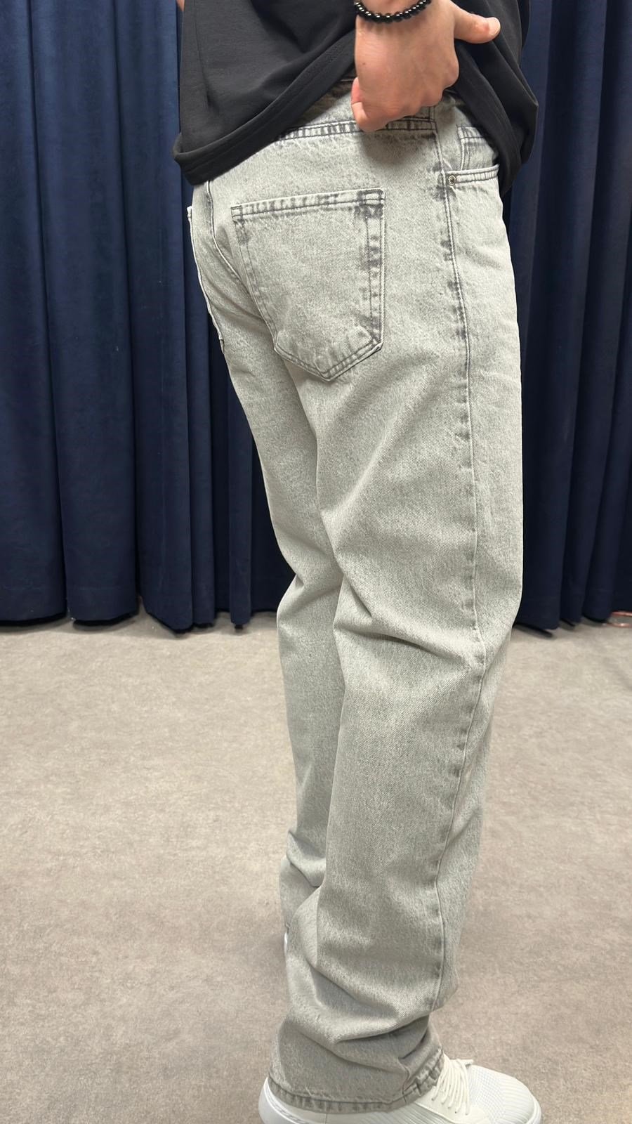 Baggy Kot Pantolon Açık Gri