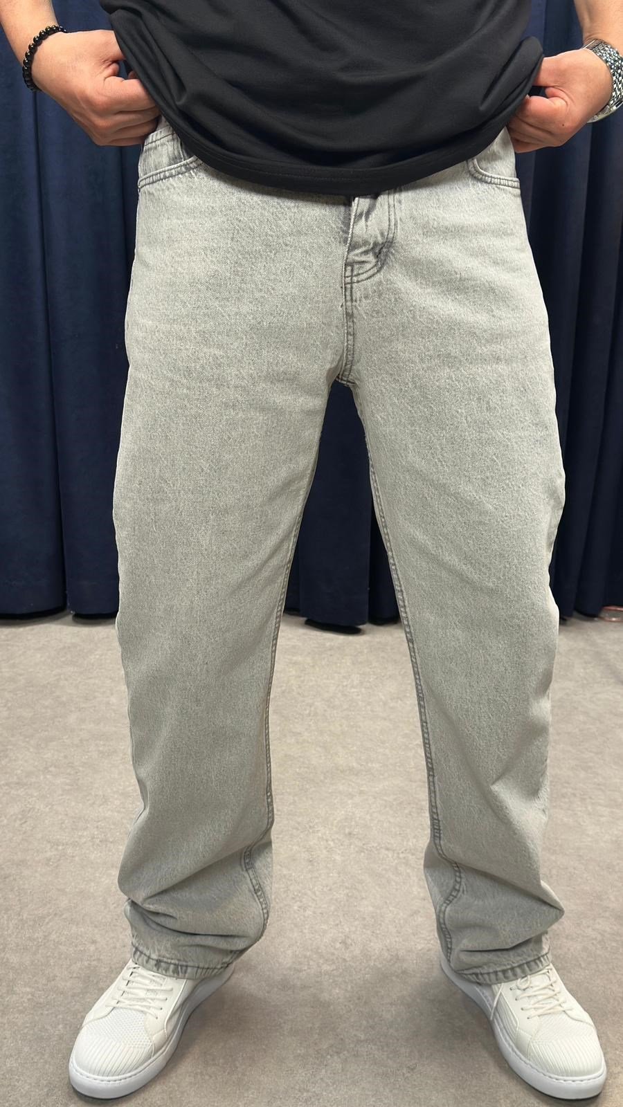 Baggy Kot Pantolon Açık Gri