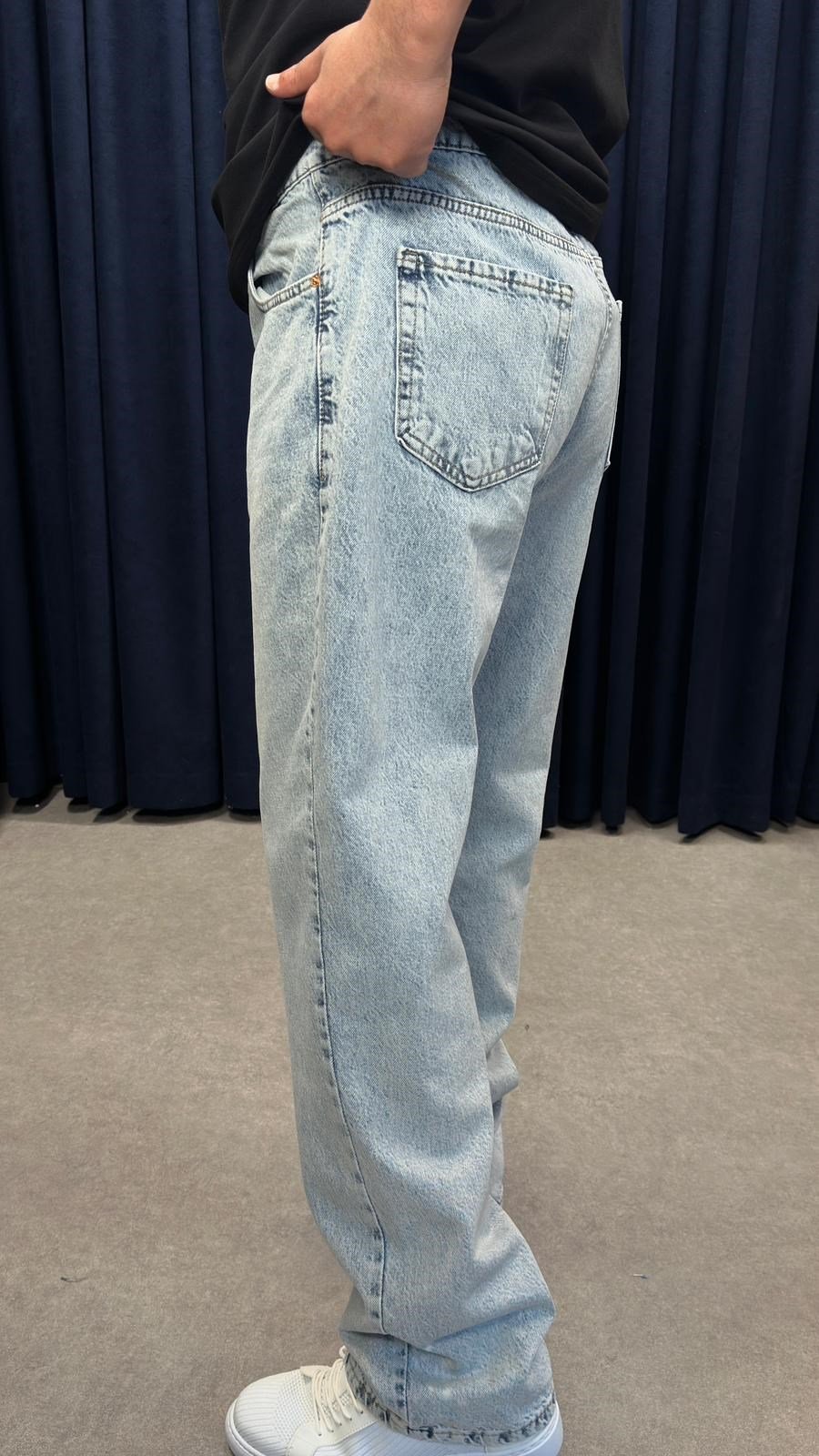 Baggy Kot Pantolon Buz Yıkamalı