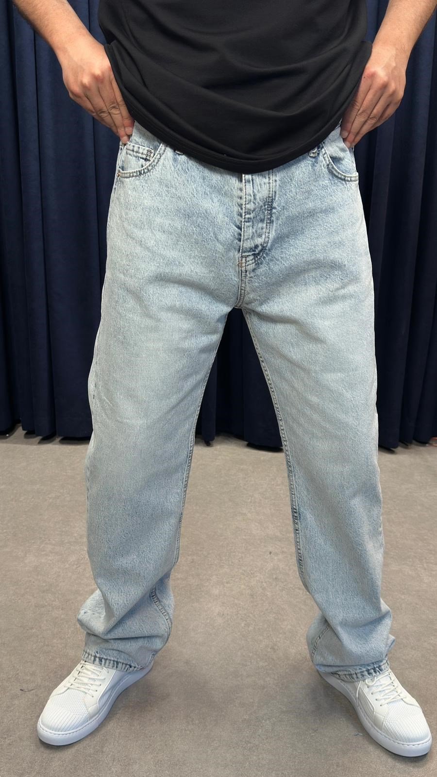Baggy Kot Pantolon Buz Yıkamalı