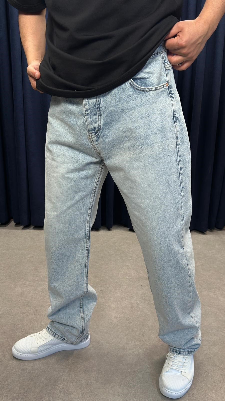 Baggy Kot Pantolon Buz Yıkamalı