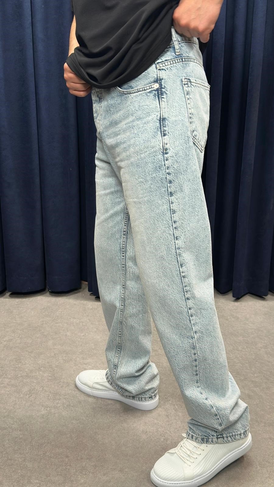 Baggy Kot Pantolon Kar Yıkamalı