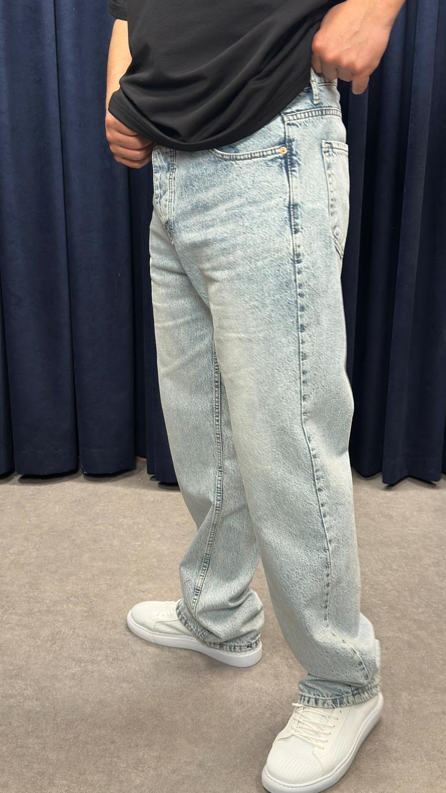 Baggy Kot Pantolon Kar Yıkamalı