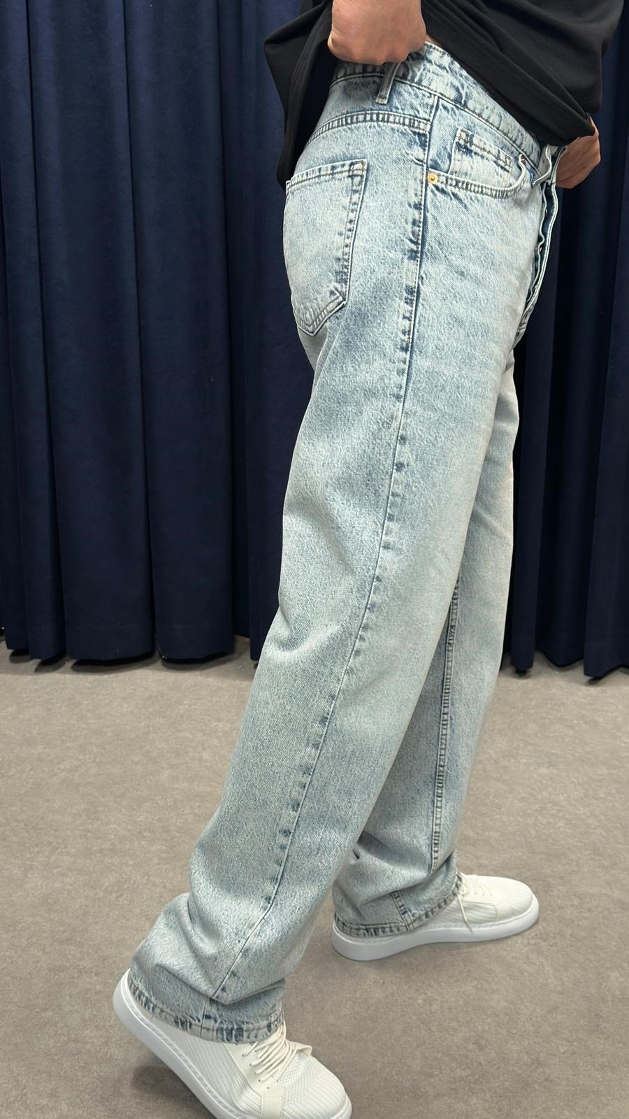 Baggy Kot Pantolon Kar Yıkamalı