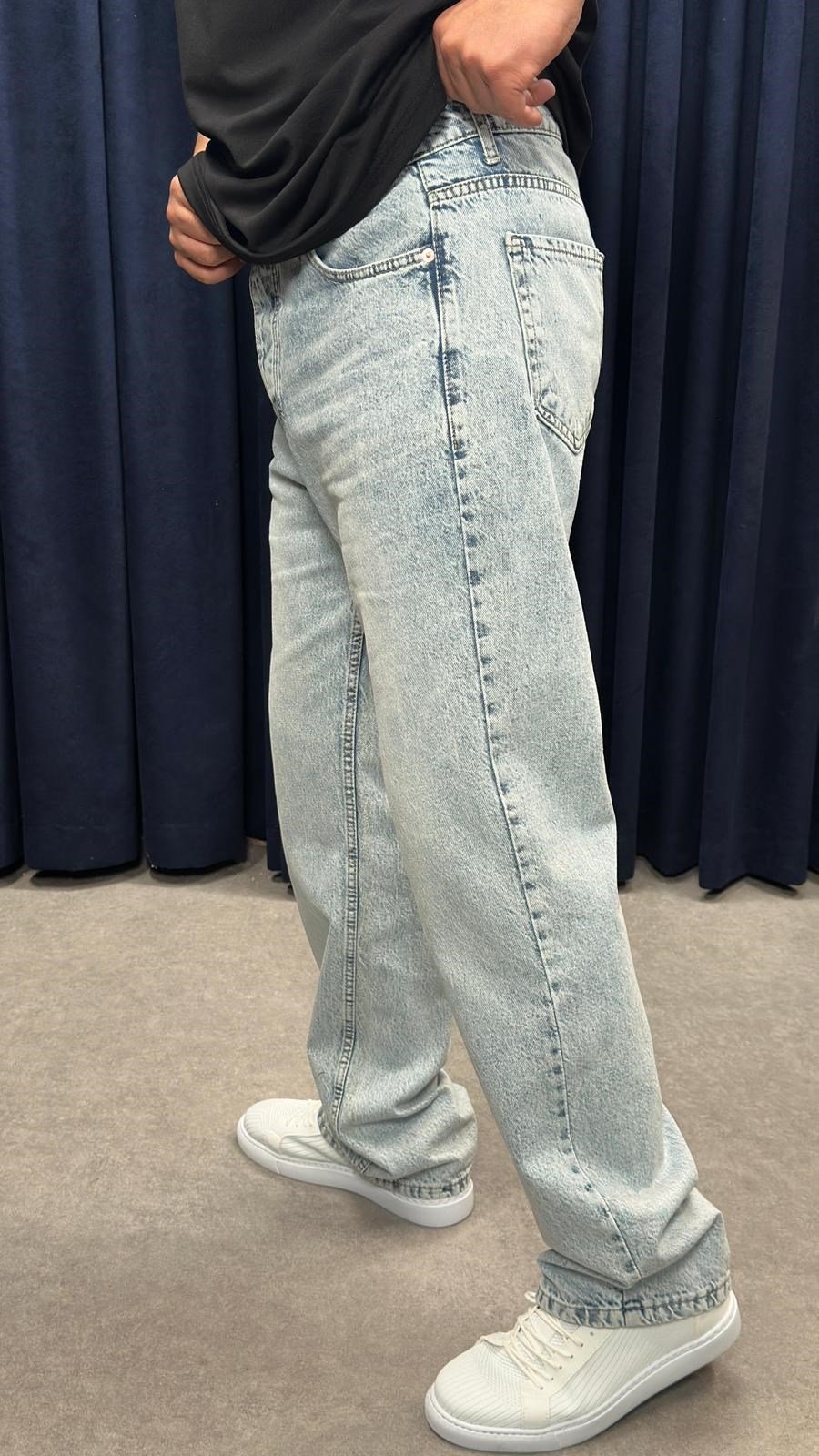 Baggy Kot Pantolon Kar Yıkamalı
