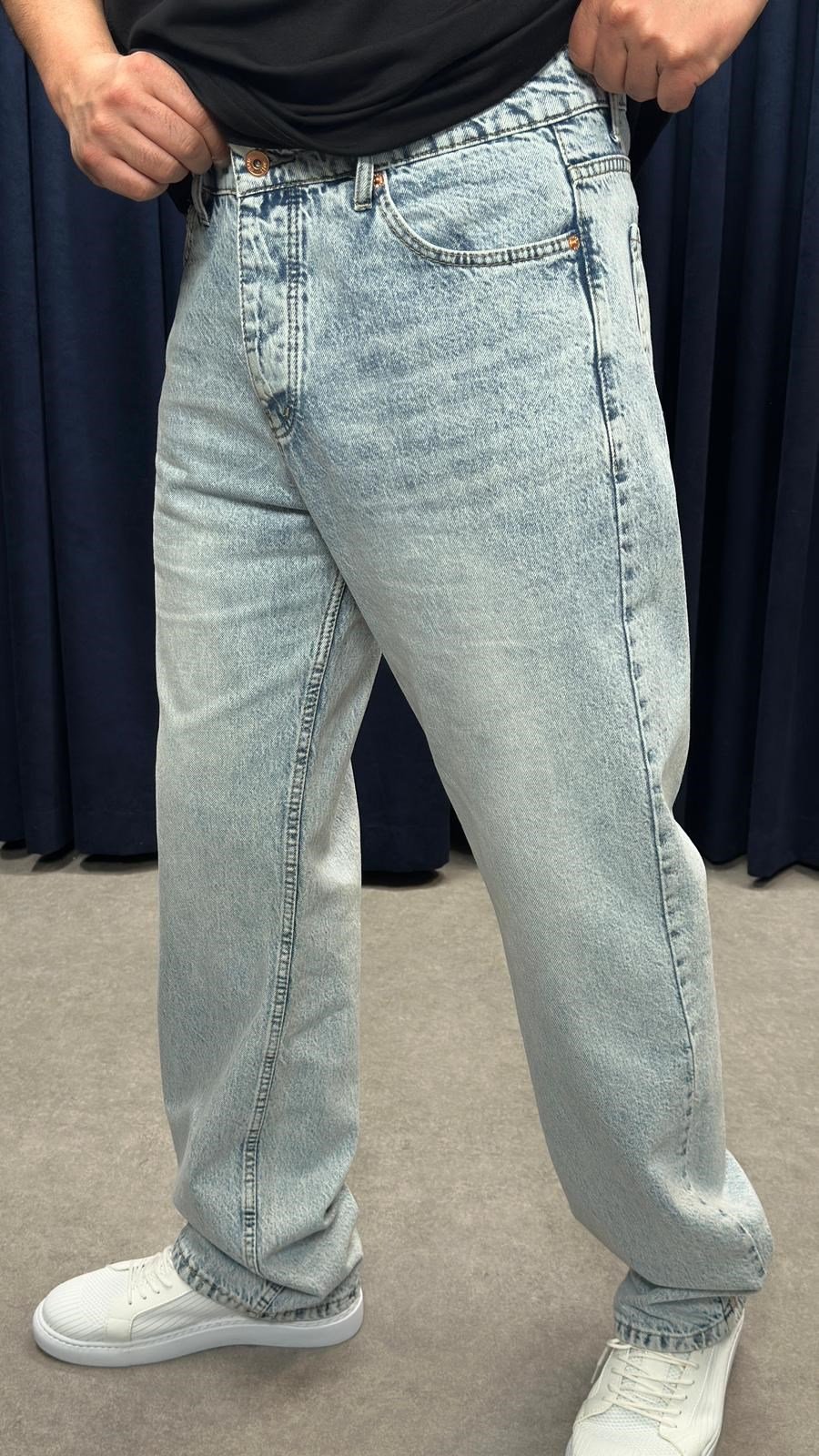 Baggy Kot Pantolon Kar Yıkamalı