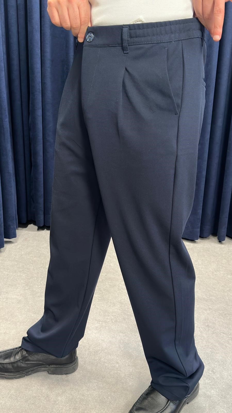 Baggy Kumaş Pantolon Lacivert