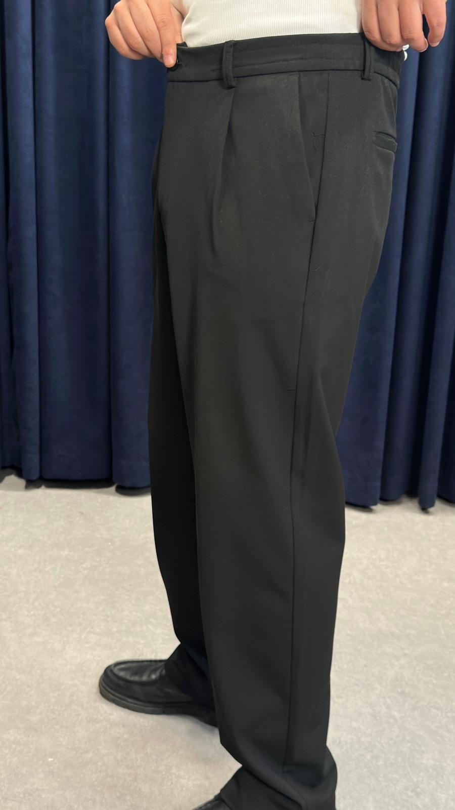 Baggy Kumaş Pantolon Siyah