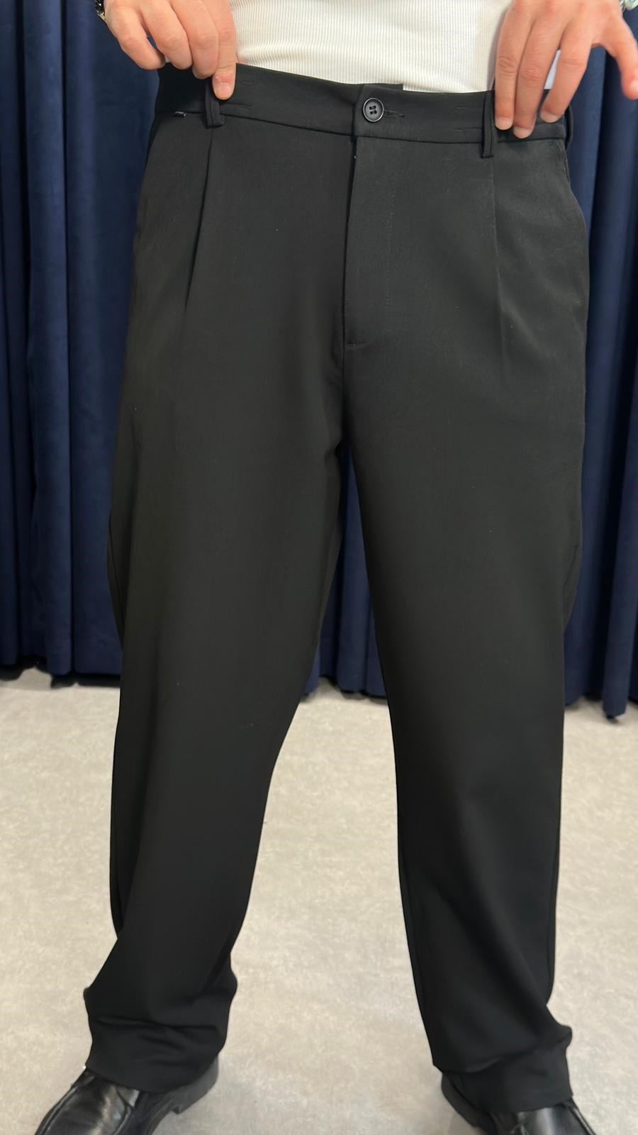 Baggy Kumaş Pantolon Siyah