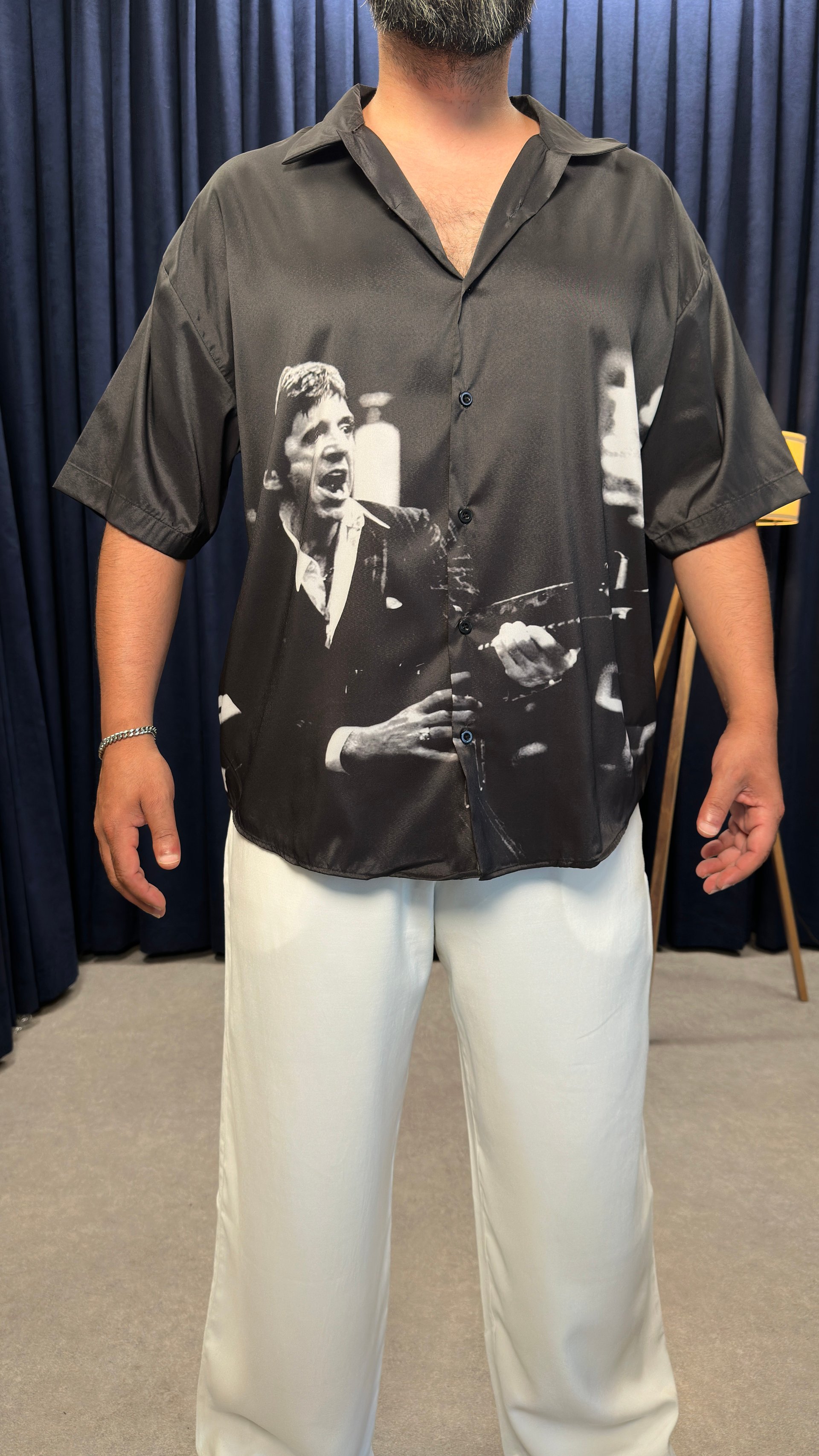 Oversize Montana Baskılı Gömlek