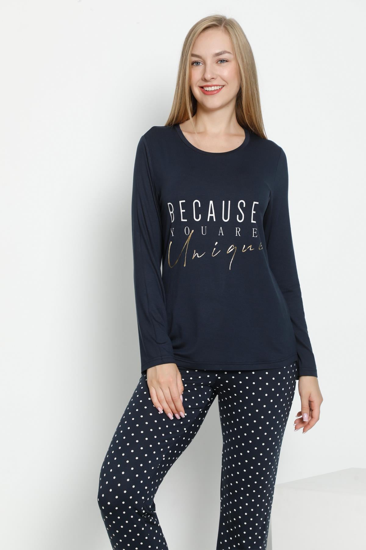 326470Kadın Uzun Kol Lacivert Pijama Takımı C2T5N2O-048cotonhause.com.tr Online Alışveriş - Sezon İndirimlerini Keşfet Kadın Uzun Kol Lacivert Pijama Takımı C2T5N2O-048Uzun Kol PijamaConfeoKadın Uzun Kol Lacivert Pijama Takımı C2T5N2O-048