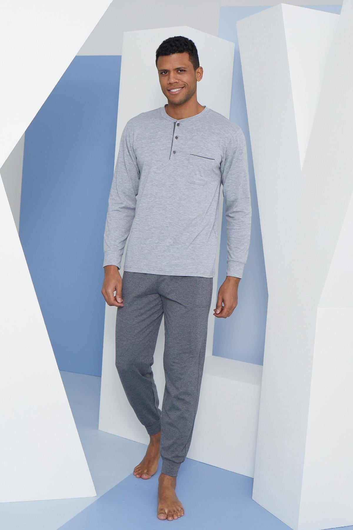318175Erkek Uzun Kol Midi Yaka Gri Melanj Pijama Takımı C9T2N4O4cotonhause.com.tr Online Alışveriş - Sezon İndirimlerini KeşfetErkek Uzun Kol Midi Yaka Gri Melanj Pijama Takımı C9T2N4O4Pijama TakımıKLYErkek Uzun Kol Midi Yaka Gri Melanj Pijama Takımı C9T2N4O4