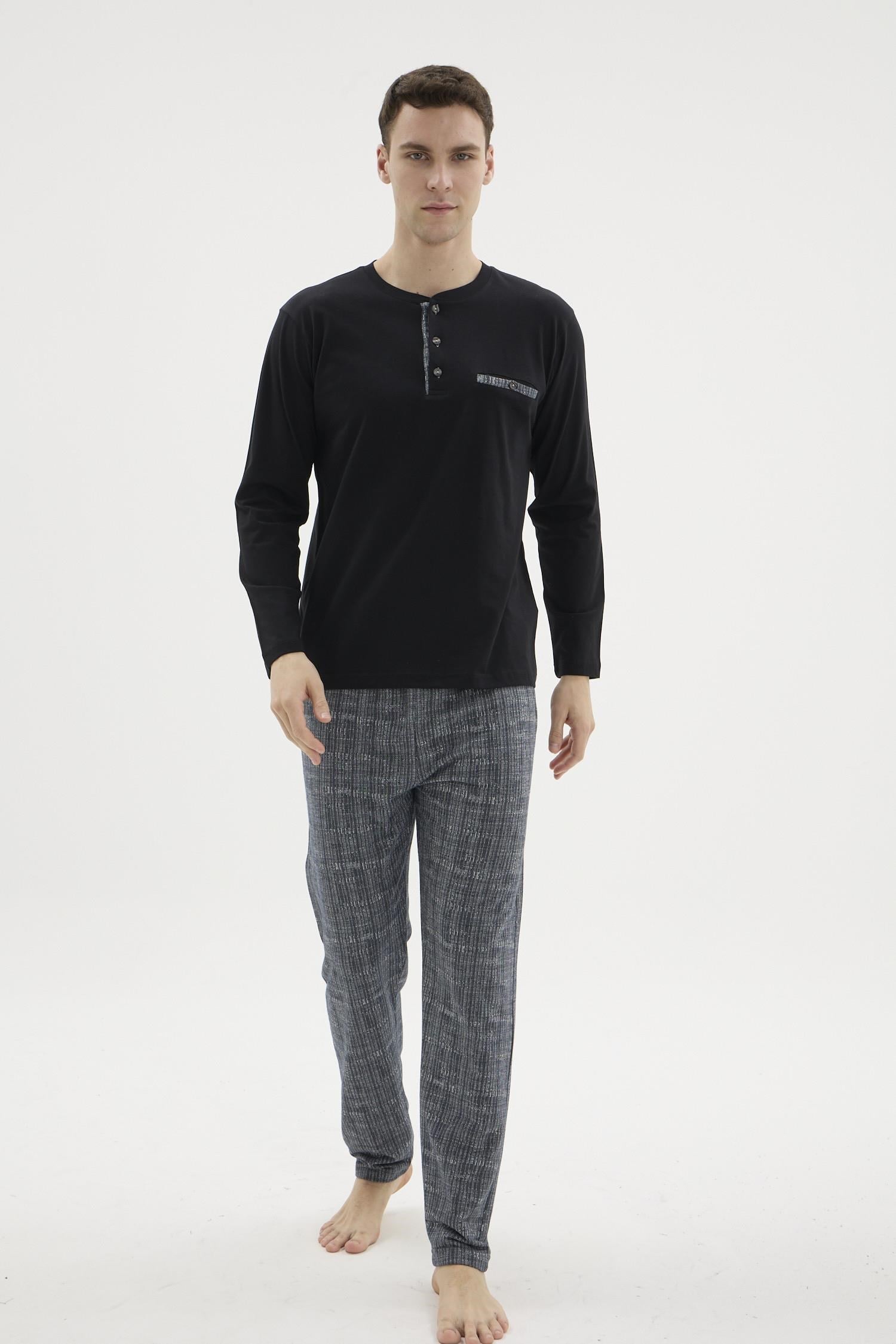 333285Erkek Lacivert Uzun Kollu Düğmeli Yaka Cepli Pijama Takımı C8T0N162Pijama TakımıKLYErkek Lacivert Uzun Kollu Düğmeli Yaka Cepli Pijama Takımı C8T0N162