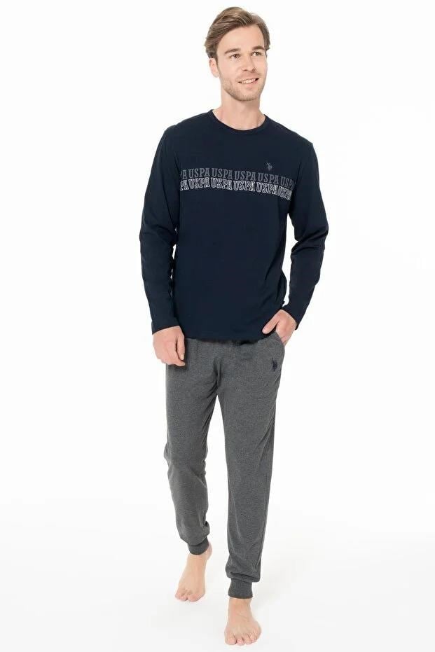 329180Erkek Lacivert Renk Uzun Kollu Bisiklet Yaka Lastikli Paça Pijama Takımı C3T5N981Pijama TakımıPoloErkek Lacivert Renk Uzun Kollu Bisiklet Yaka Lastikli Paça Pijama Takımı C3T5N981