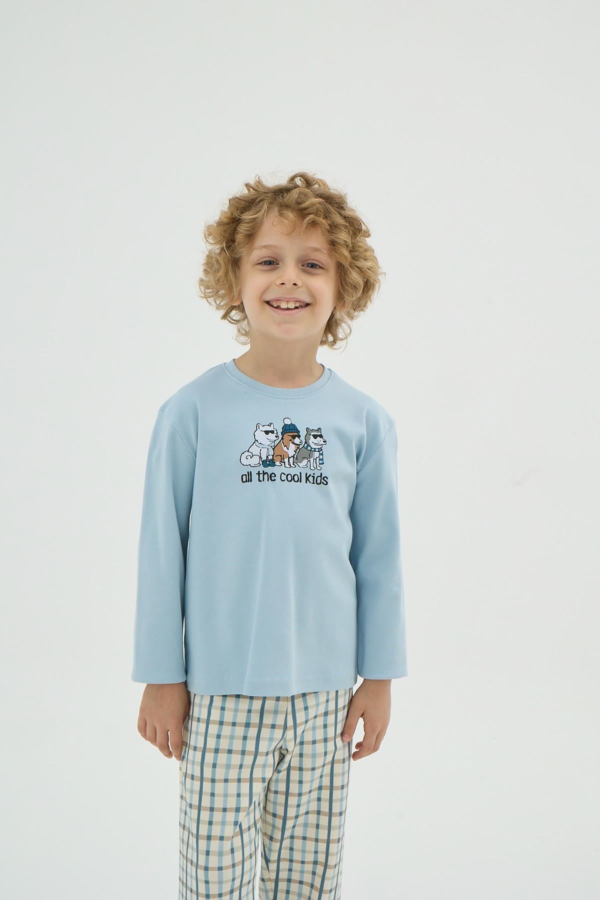 328665Erkek Çocuk Desenli Uzun Kollu Ekose Alt Pijama Takımı C4T1N98PijamaSevimErkek Çocuk Desenli Uzun Kollu Ekose Alt Pijama Takımı C4T1N98