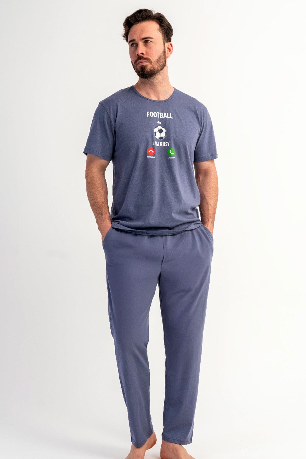 333075Erkek Büyük Beden Kısa Kollu Füme Pijama Takımı C9T9N0106Pijama TakımıVienettaErkek Büyük Beden Kısa Kollu Füme Pijama Takımı C9T9N0106