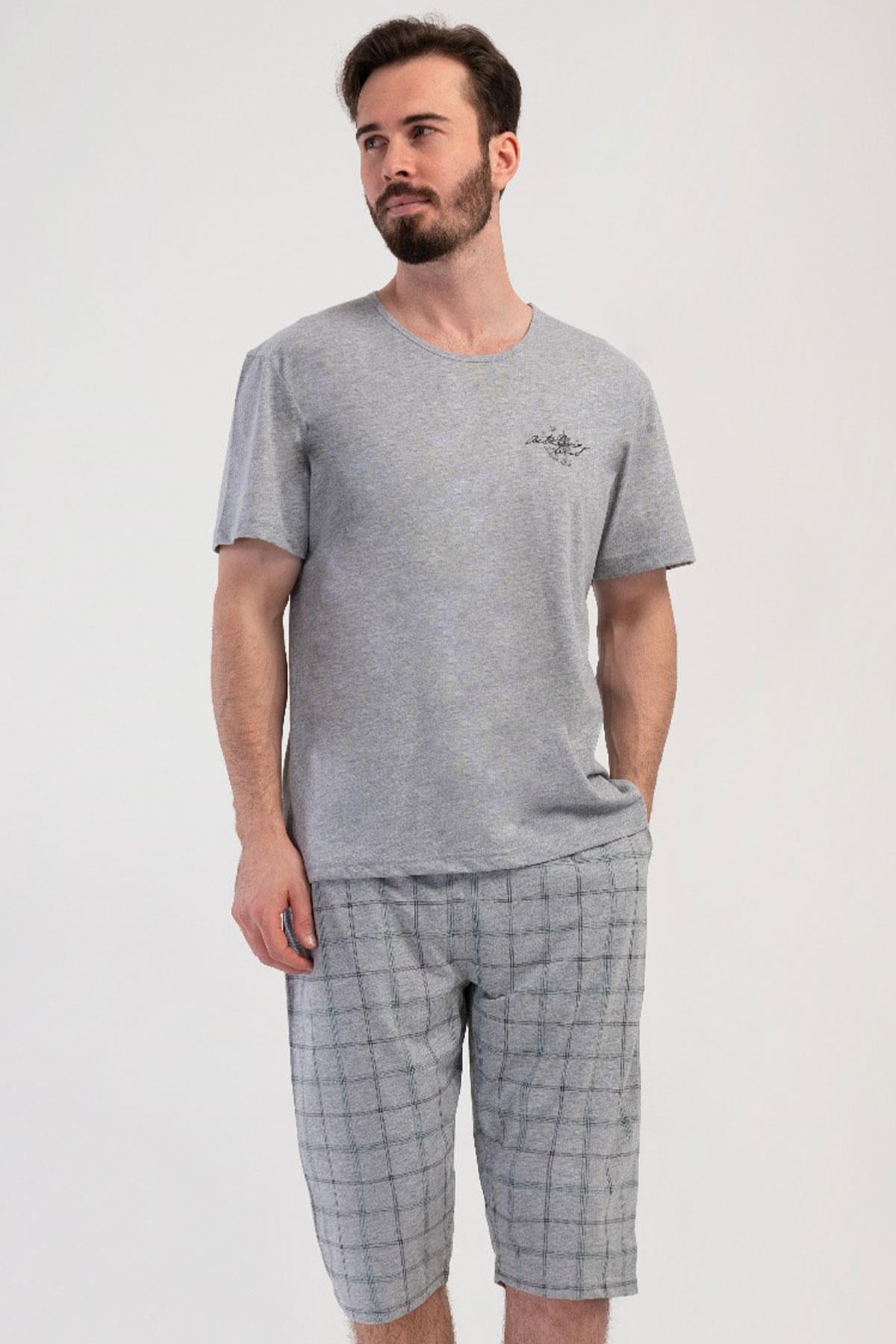 330888Erkek Kısa Kol Gri Melanj Kapri Pijama Takımı C7T4N2804Pijama TakımıVienettaErkek Kısa Kol Gri Melanj Kapri Pijama Takımı C7T4N2804