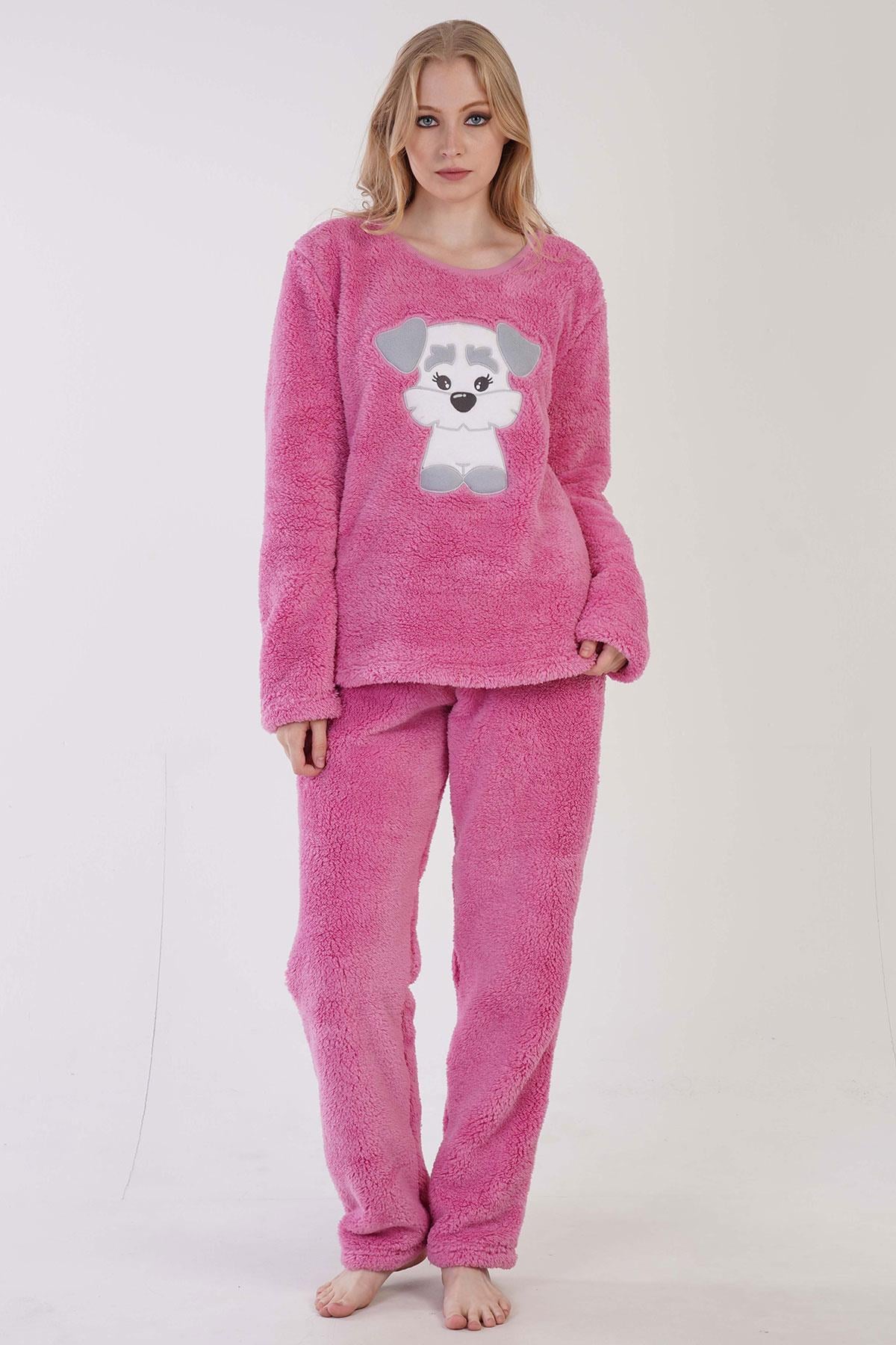 329078Kadın Pembe Renk Welsoft Kumaş Bisiklet Yaka Uzun Kollu Pijama Takımı C0T5N0603PijamaVienettaKadın Pembe Renk Welsoft Kumaş Bisiklet Yaka Uzun Kollu Pijama Takımı C0T5N0603