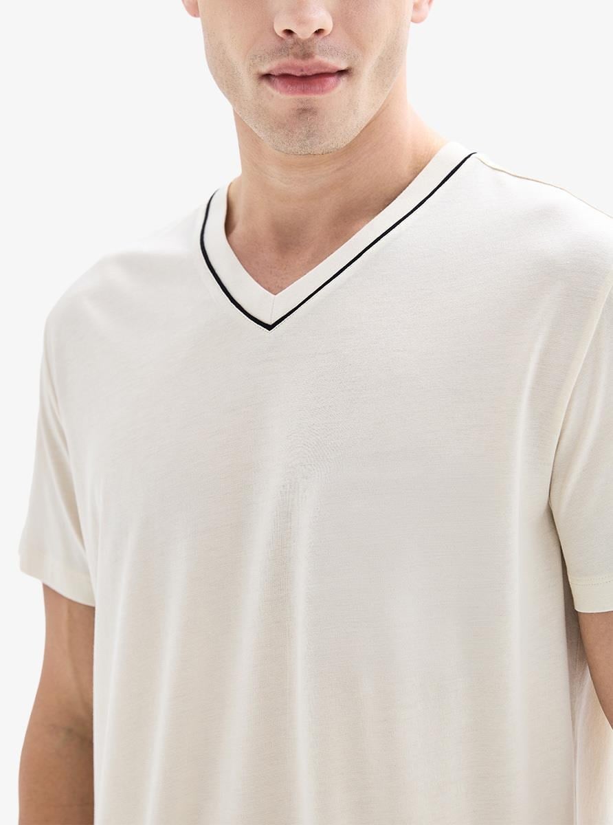 332834Erkek Kısa Kollu Kapri Bej Pijama Takımı C3T7N804Pijama TakımıBlackspadeErkek Kısa Kollu Kapri Bej Pijama Takımı C3T7N804