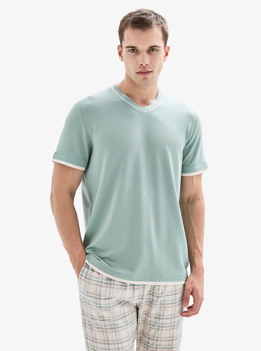 332840Erkek Kısa Kollu Yeşil Pijama Takımı C7T8N804Pijama TakımıBlackspadeErkek Kısa Kollu Yeşil Pijama Takımı C7T8N804