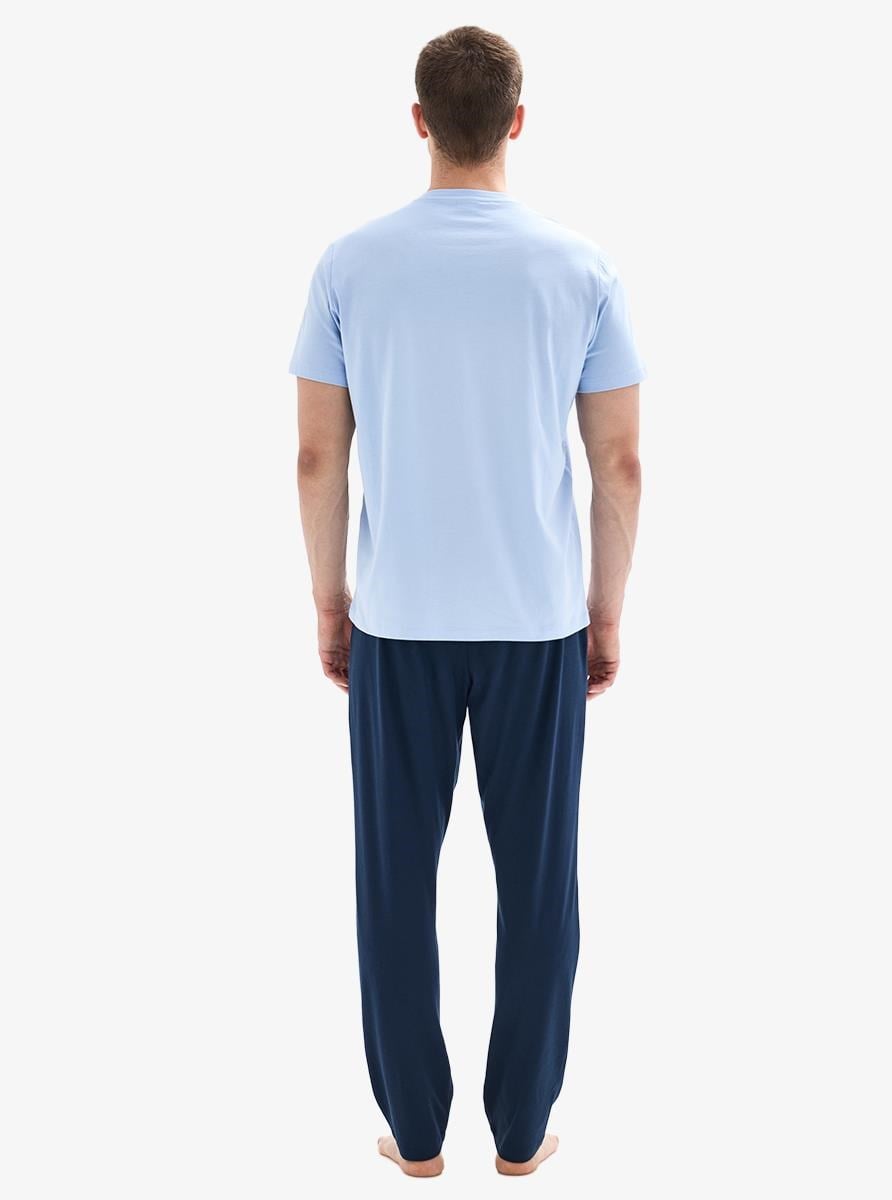 332844Erkek Yarım Düğmeli Kısa Kollu Mavi Pijama Takımı C7T9N804Pijama TakımıBlackspadeErkek Yarım Düğmeli Kısa Kollu Mavi Pijama Takımı C7T9N804