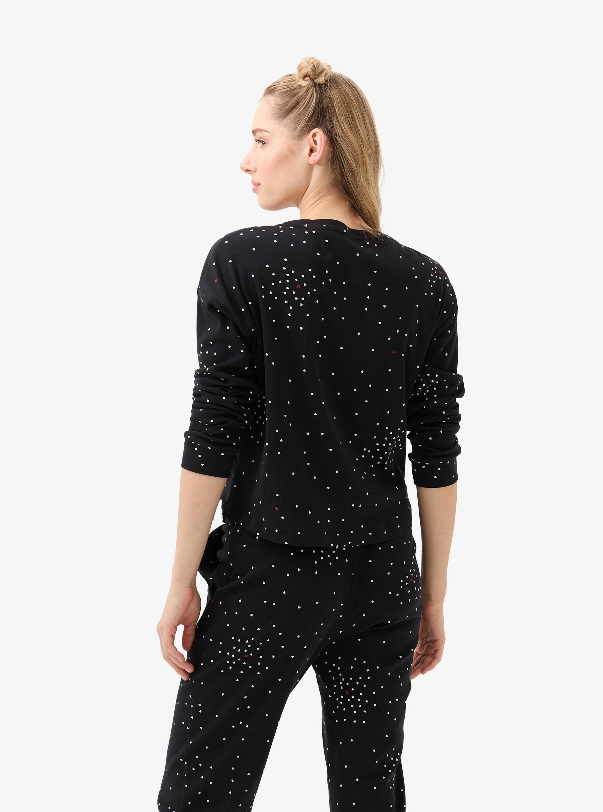 328859Kadın Siyah Kalp Desenli Pijama Takımı – Yuvarlak Yaka & Paça Lastikli C5T4N915Uzun Kol PijamaBlackspadeKadın Siyah Kalp Desenli Pijama Takımı – Yuvarlak Yaka & Paça Lastikli C5T4N915