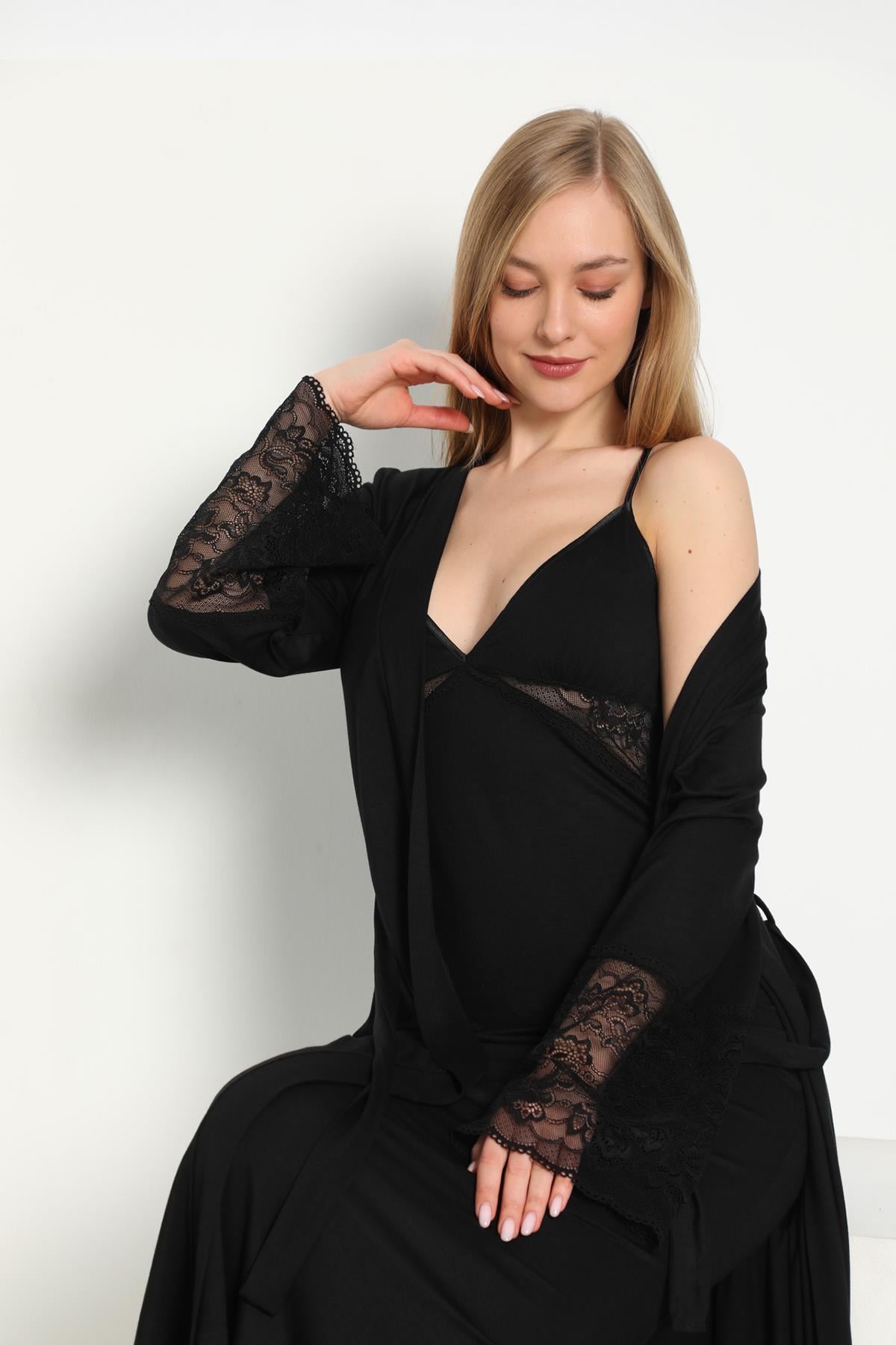 326464Kadın Siyah İnce Askılı Gecelik & Sabahlık Takım C5T4N4O-048cotonhause.com.tr Online Alışveriş - Sezon İndirimlerini Keşfet Kadın Siyah İnce Askılı Gecelik & Sabahlık Takım C5T4N4O-048Gecelik Sabahlık TakımConfeoKadın Siyah İnce Askılı Gecelik & Sabahlık Takım C5T4N4O-048