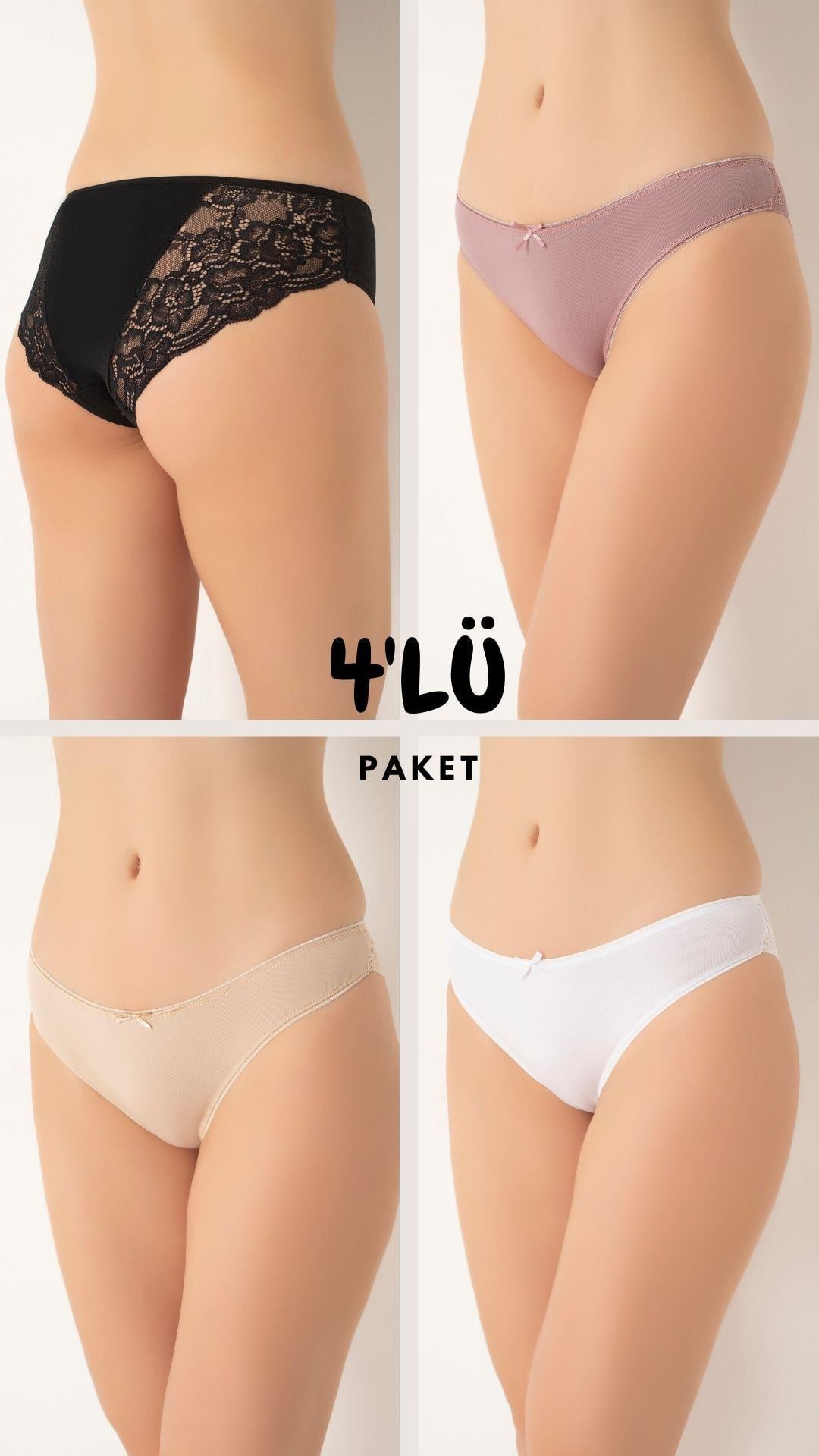 321091Kadın Dantelli 4'Lü Paket Karışık Renk Külot Asorti-1 C7T0N0O408cotonhause.com.tr Online Alışveriş - Sezon İndirimlerini Keşfet Kadın Dantelli 4'Lü Paket Karışık Renk Külot Asorti-1 C7T0N0O408KülotConfeoKadın Dantelli 4'Lü Paket Karışık Renk Külot Asorti-1 C7T0N0O408